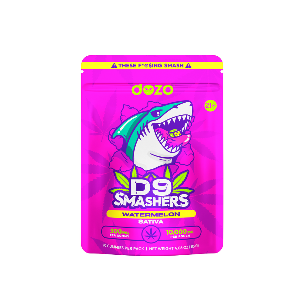 Dozo - 20ct. D9 Smashers Gummies - 500mg Cannabinoids/Gummy (5ct Display)