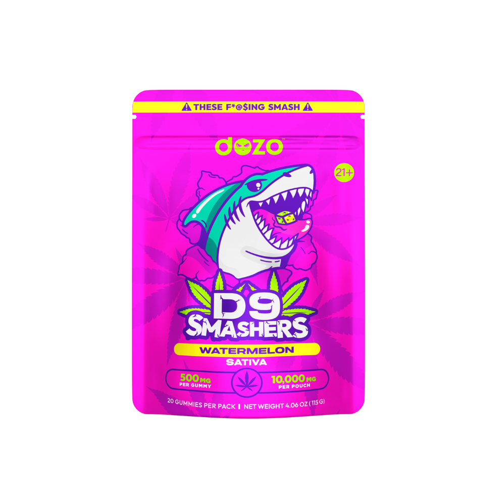 Dozo - 20ct. D9 Smashers Gummies - 500mg Cannabinoids/Gummy  (5ct Display)