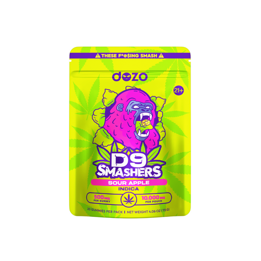 Dozo - 20ct. D9 Smashers Gummies - 500mg Cannabinoids/Gummy (5ct Display)