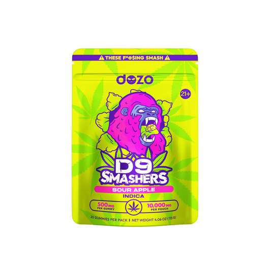 Dozo - 20ct. D9 Smashers Gummies - 500mg Cannabinoids/Gummy  (5ct Display)