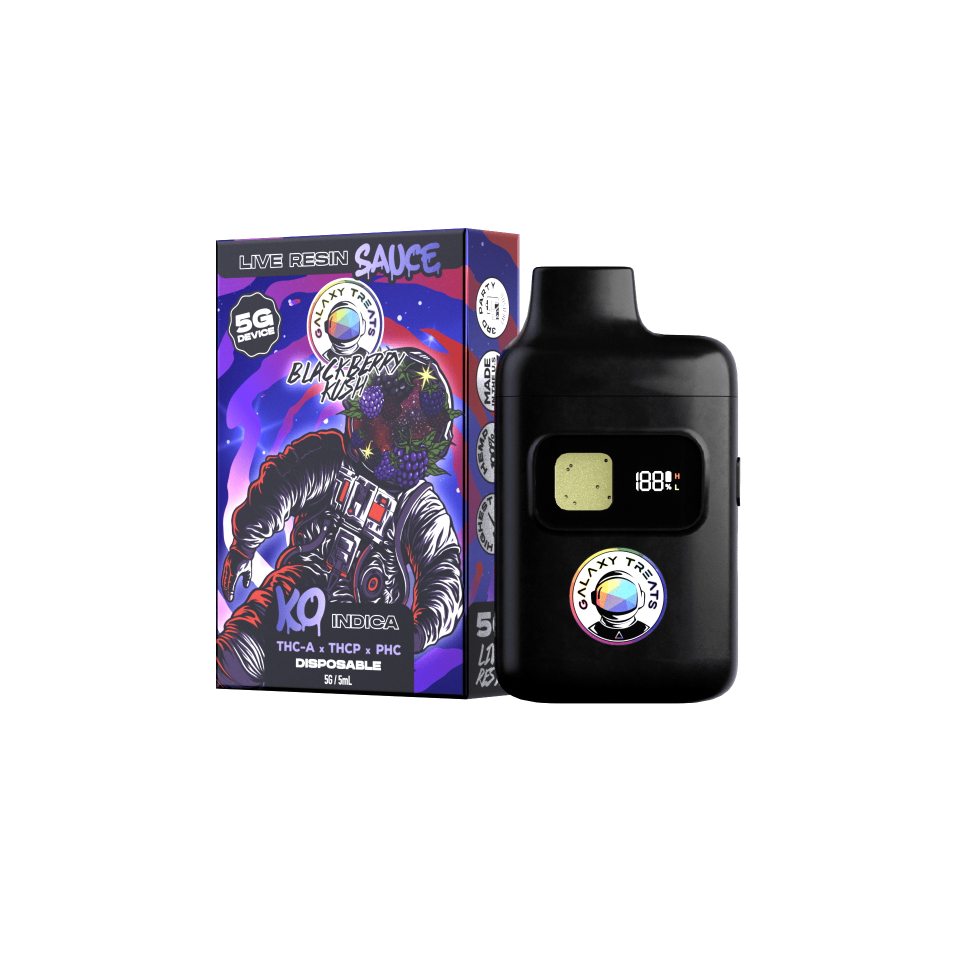 Galaxy Treats - 5g Live Resin Disposable - THCA | THCP | HCP - 5ct. Box