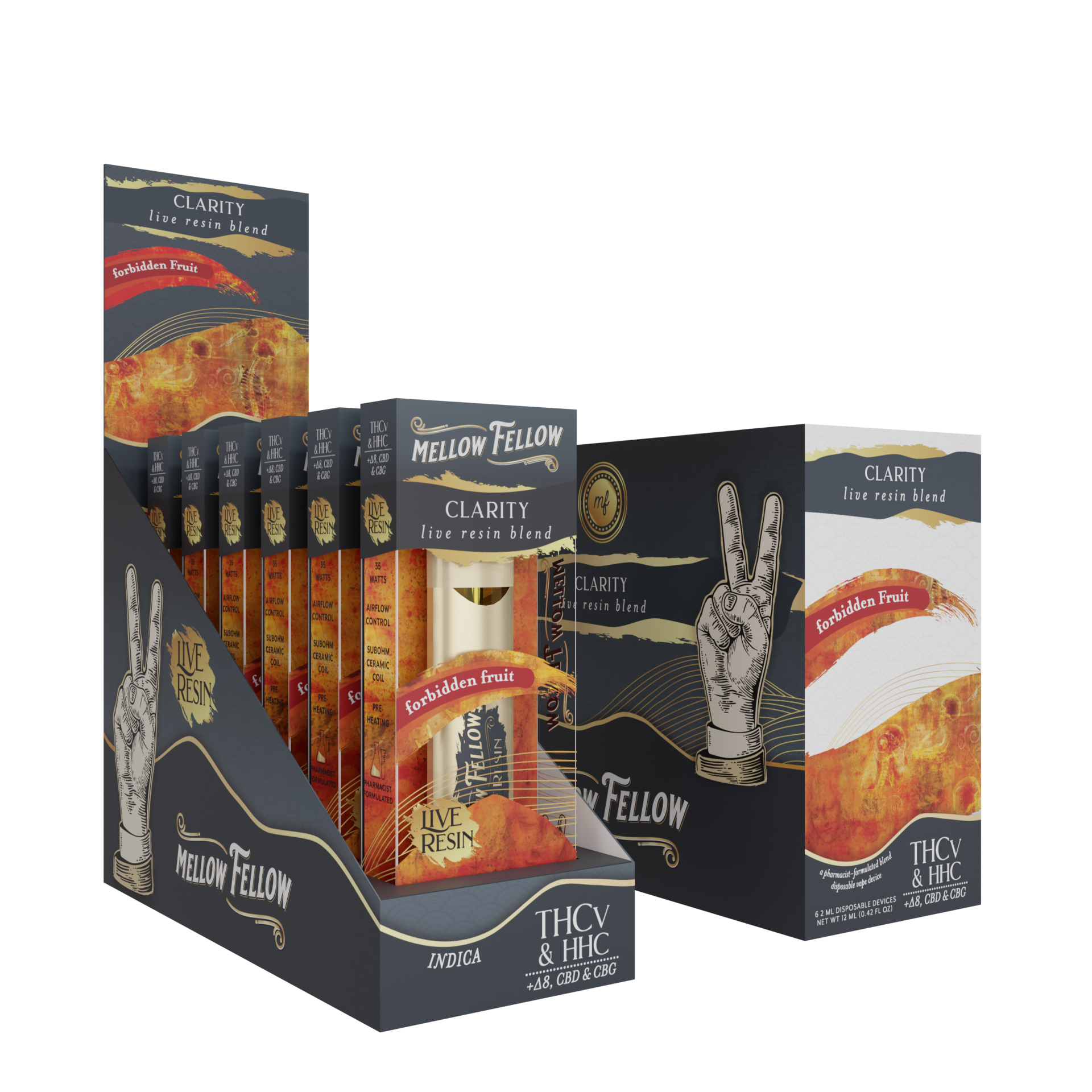 Live Resin Clarity Blend 2ML Disposable Vape Forbidden Fruit 6ct.