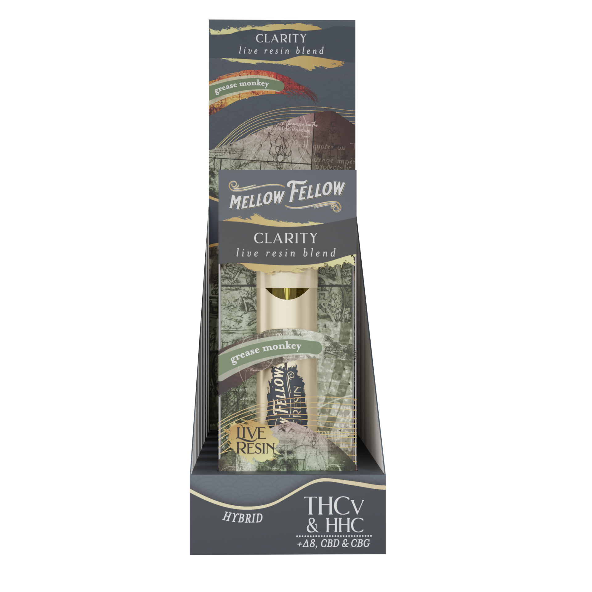 Live Resin Clarity Blend 2ML Disposable Vape Grease Monkey 6ct.
