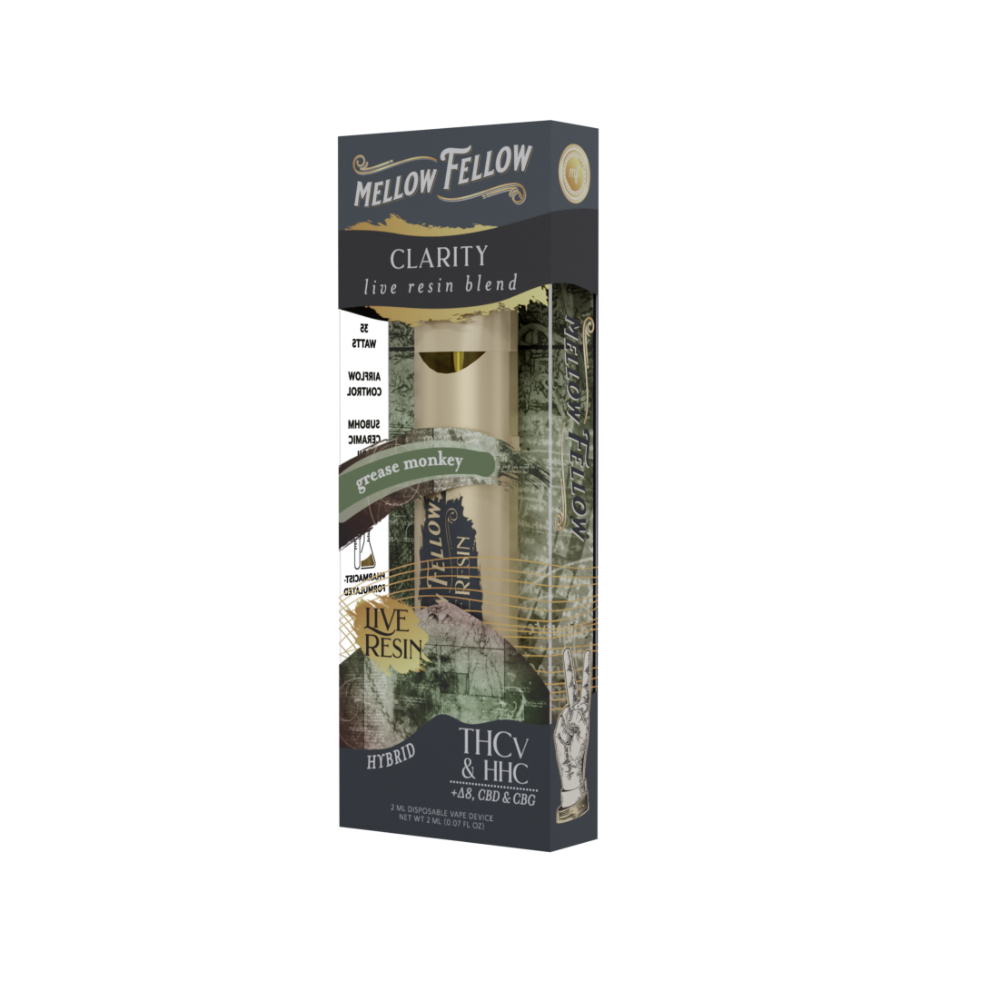 Live Resin Clarity Blend 2ML Disposable Vape Grease Monkey 6ct.