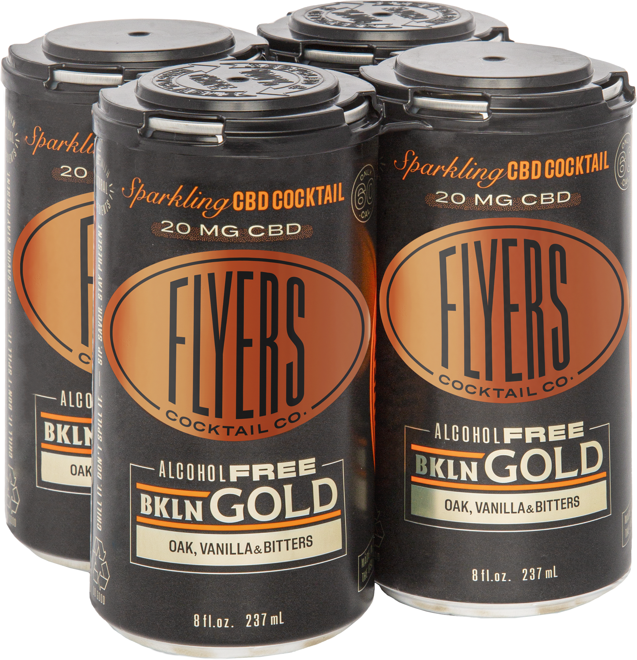 Flyers Craft Cocktails - 8oz 20mg CBD - Brooklyn Old Fashioned - 24ct Case