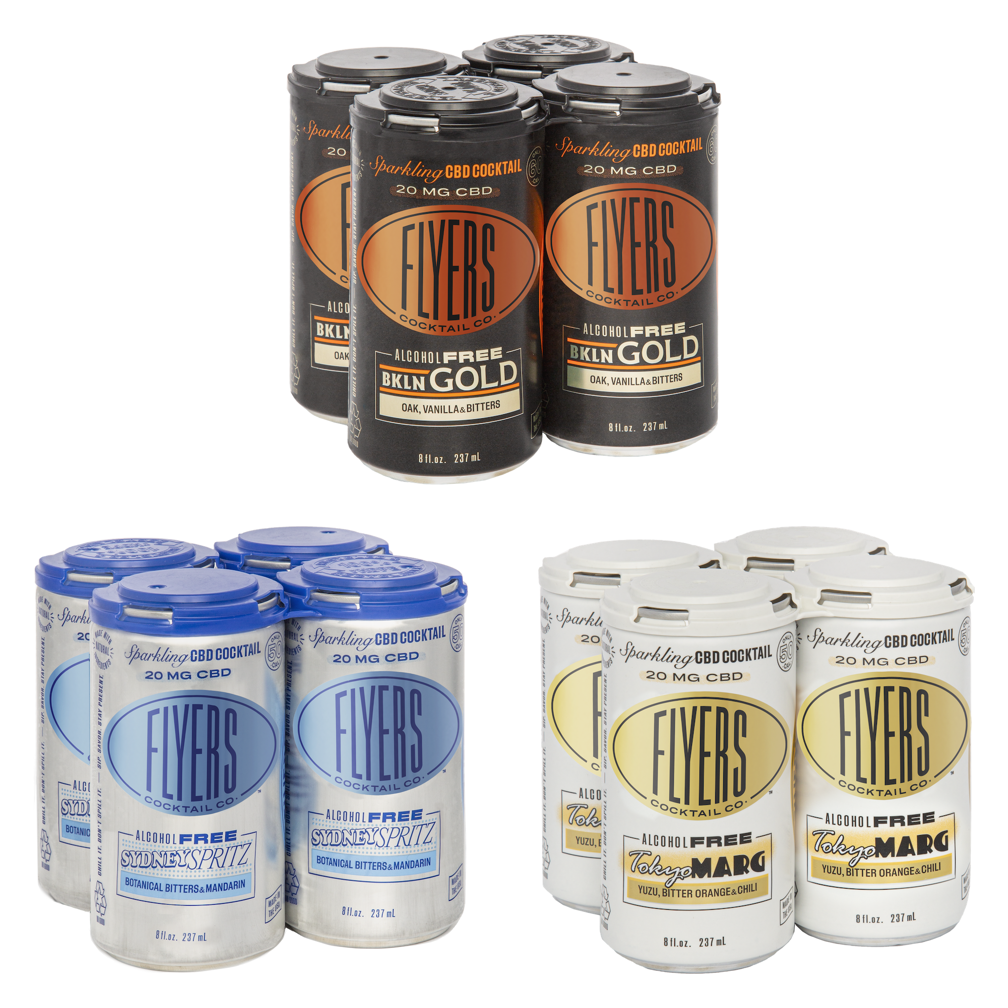 Flyers Craft Cocktails - 8oz 20mg CBD - 24ct. Case Special (Buy 3 Get 1 Free)