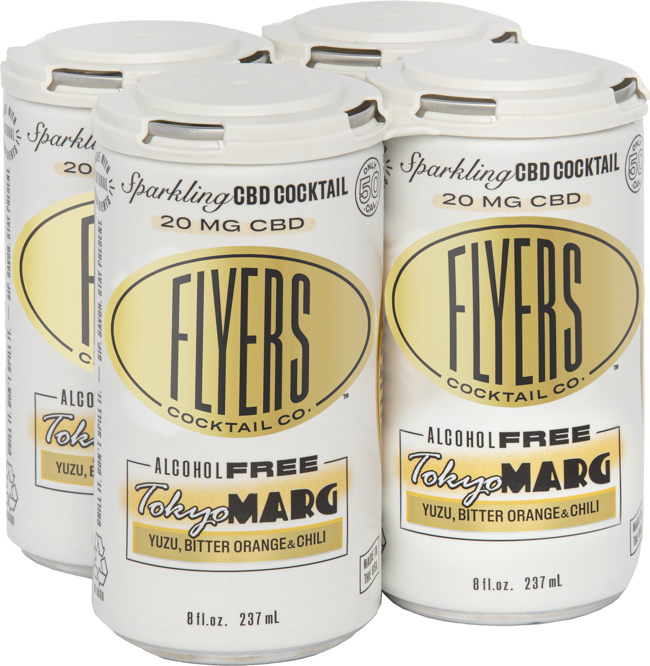 Flyers Craft Cocktails - 8oz 20mg CBD - Tokyo Margarita - 24ct Case