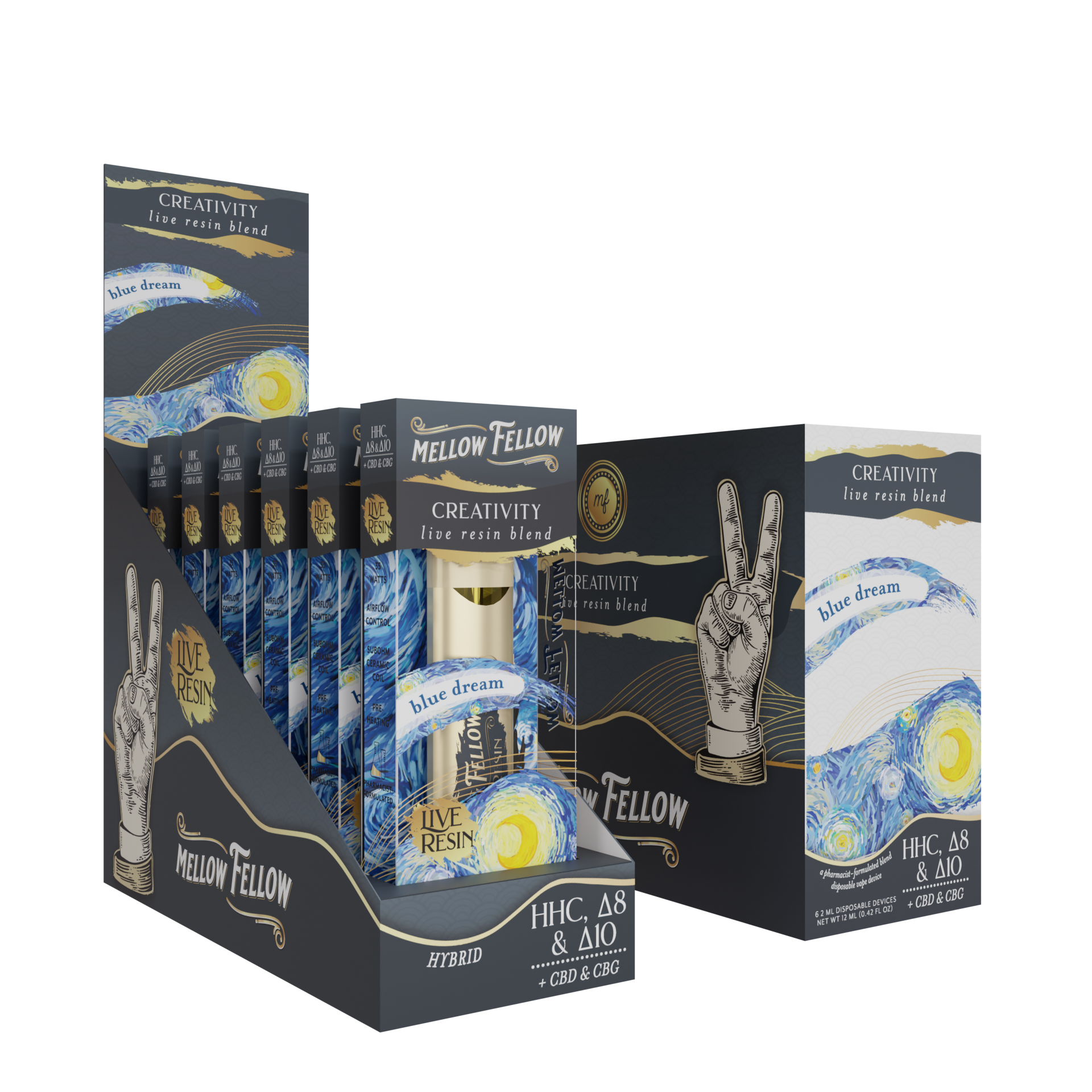 Live Resin Creativity Blend 2ML Disposable Vape Blue Dream 6ct.