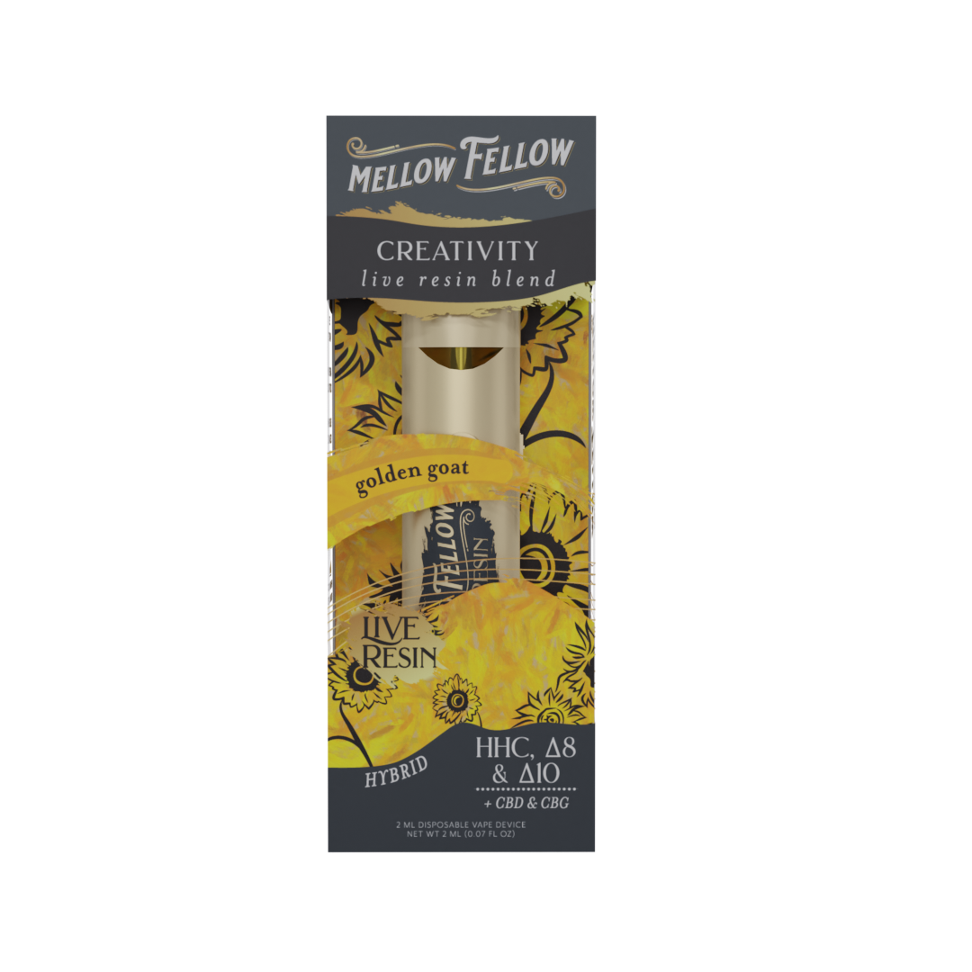 Live Resin Creativity Blend 2ML Disposable Vape Golden Goat 6ct.
