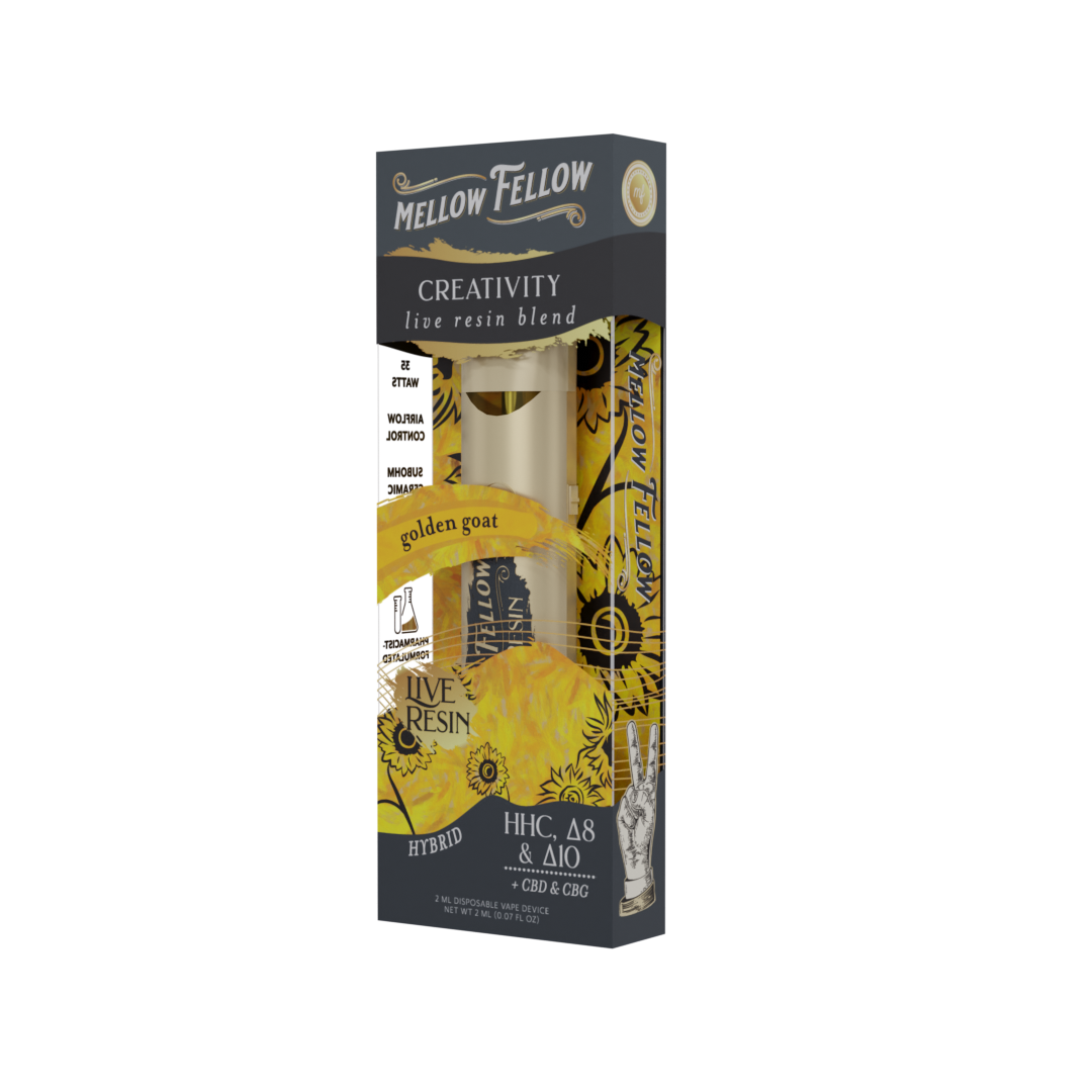 Live Resin Creativity Blend 2ML Disposable Vape Golden Goat 6ct.