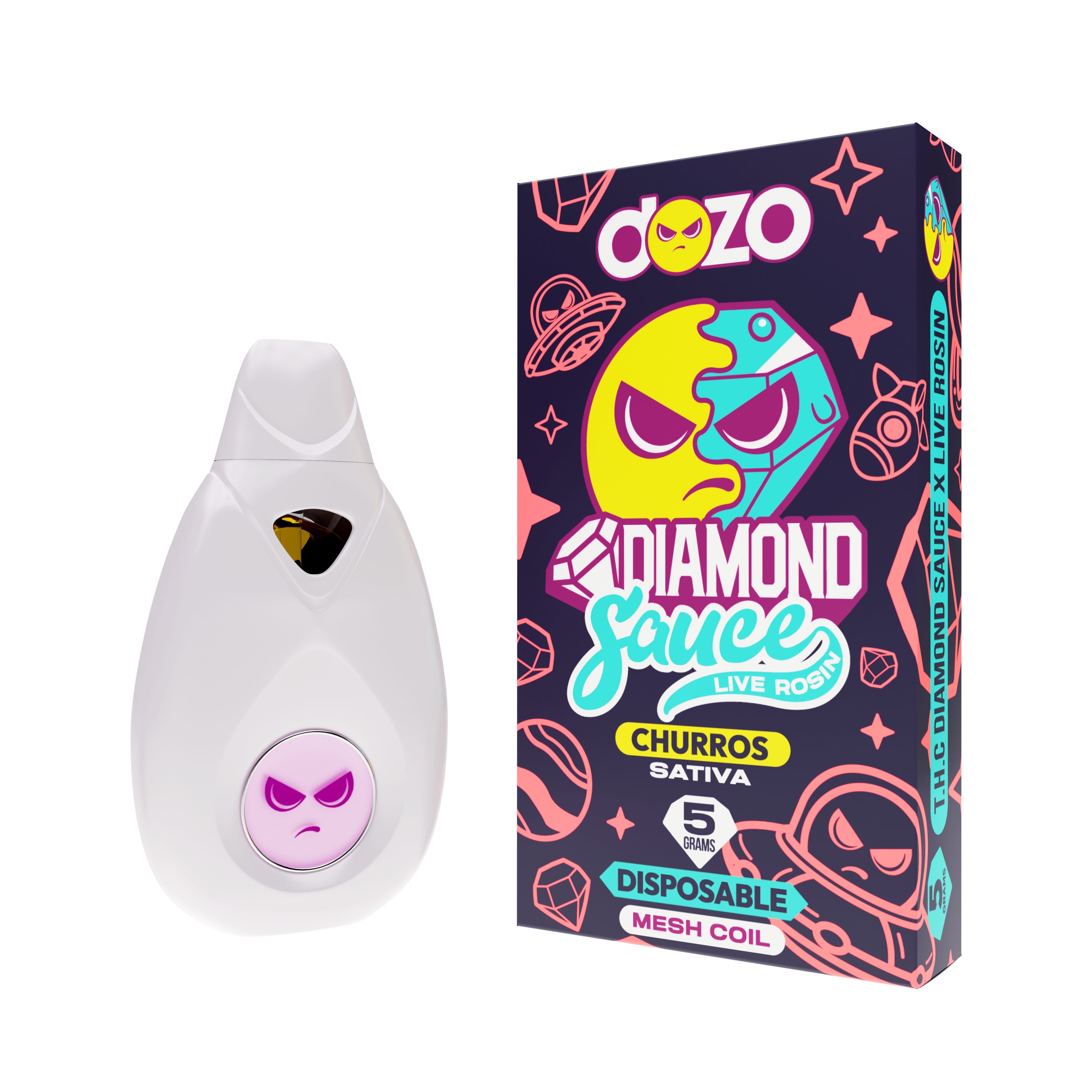 Dozo - 5g Diamond Sauce Live Rosin THCA Disposable (5ct. Display)