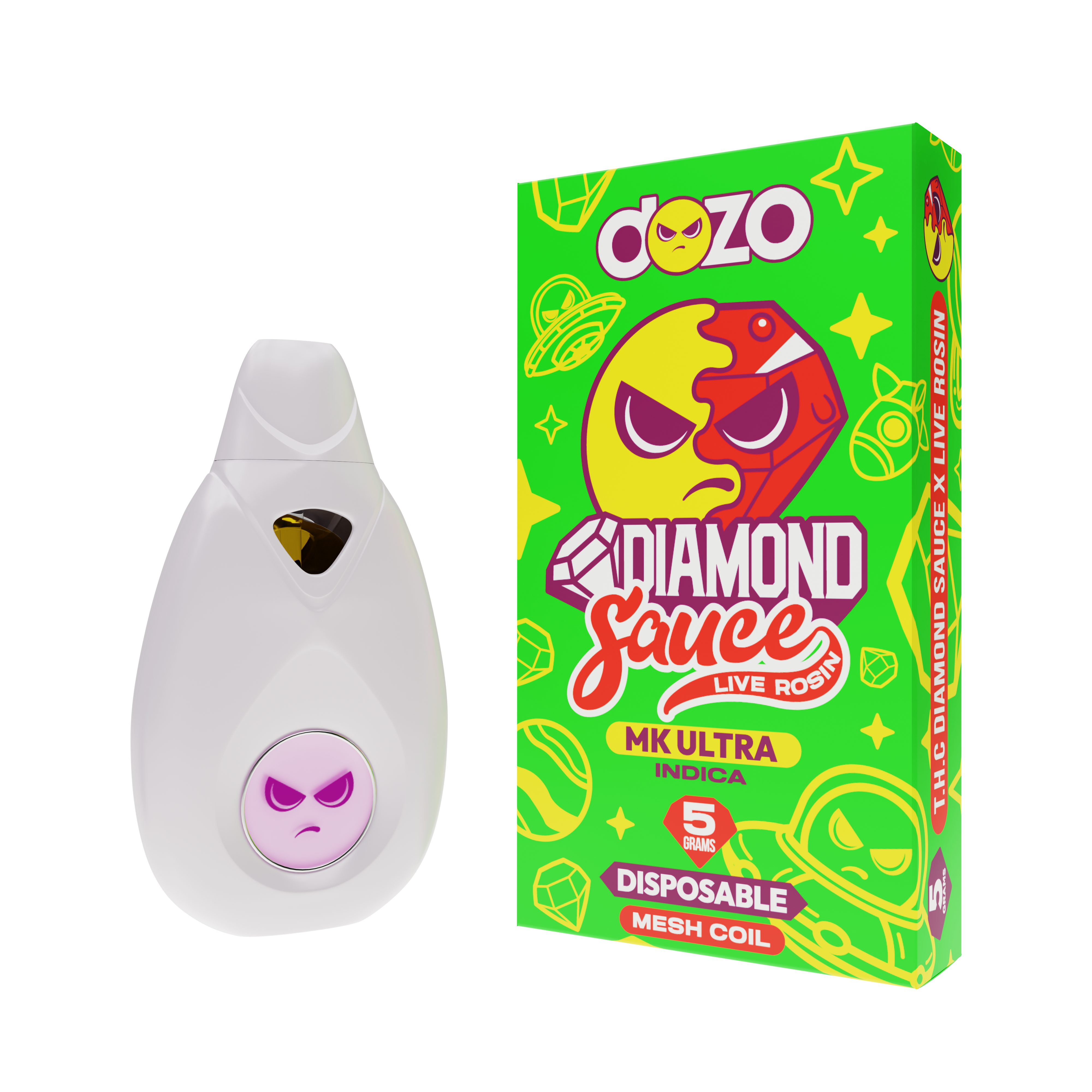 Dozo - 5g Diamond Sauce Live Rosin THCA Disposable (5ct. Display)