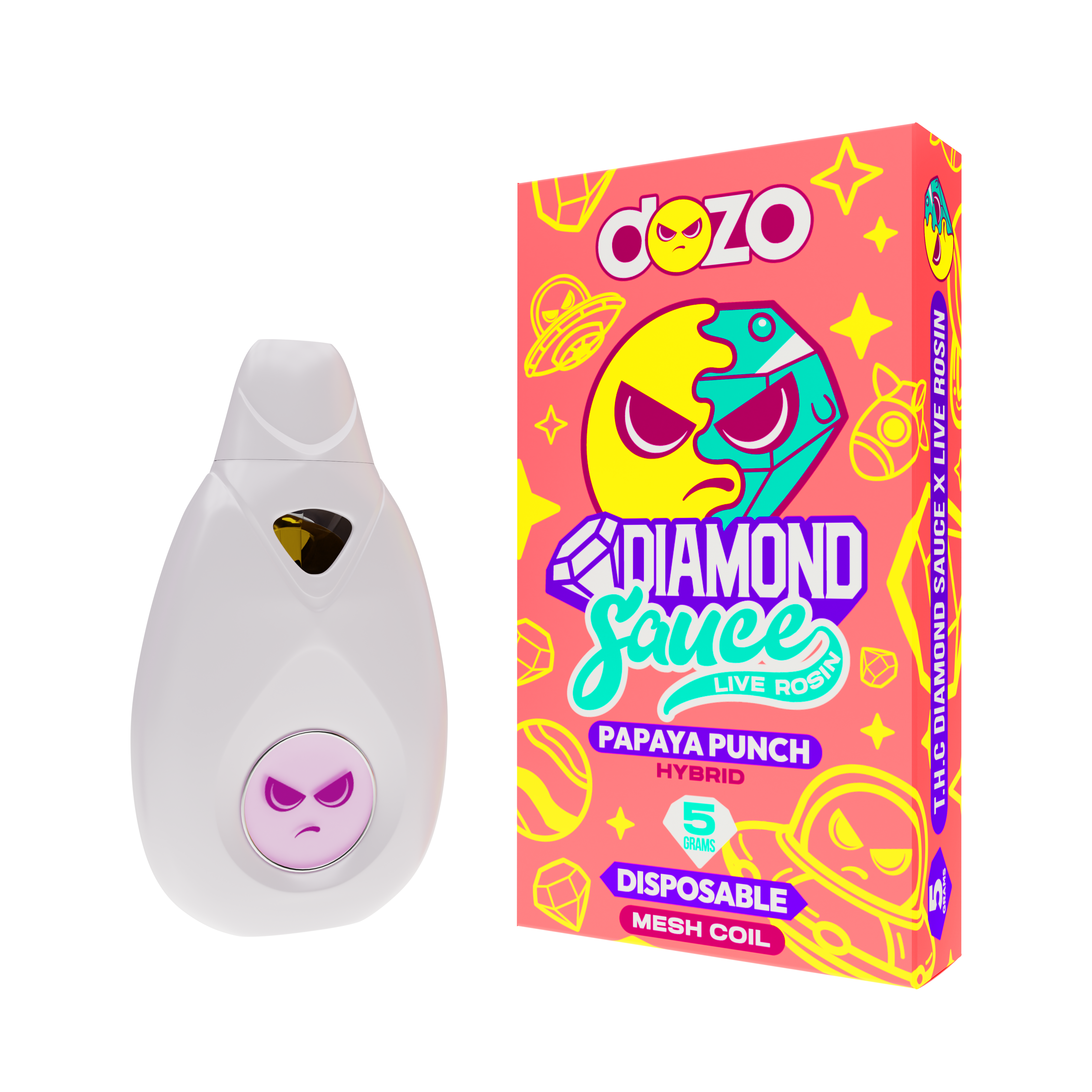 Dozo - 5g Diamond Sauce Live Rosin THCA Disposable (5ct. Display)