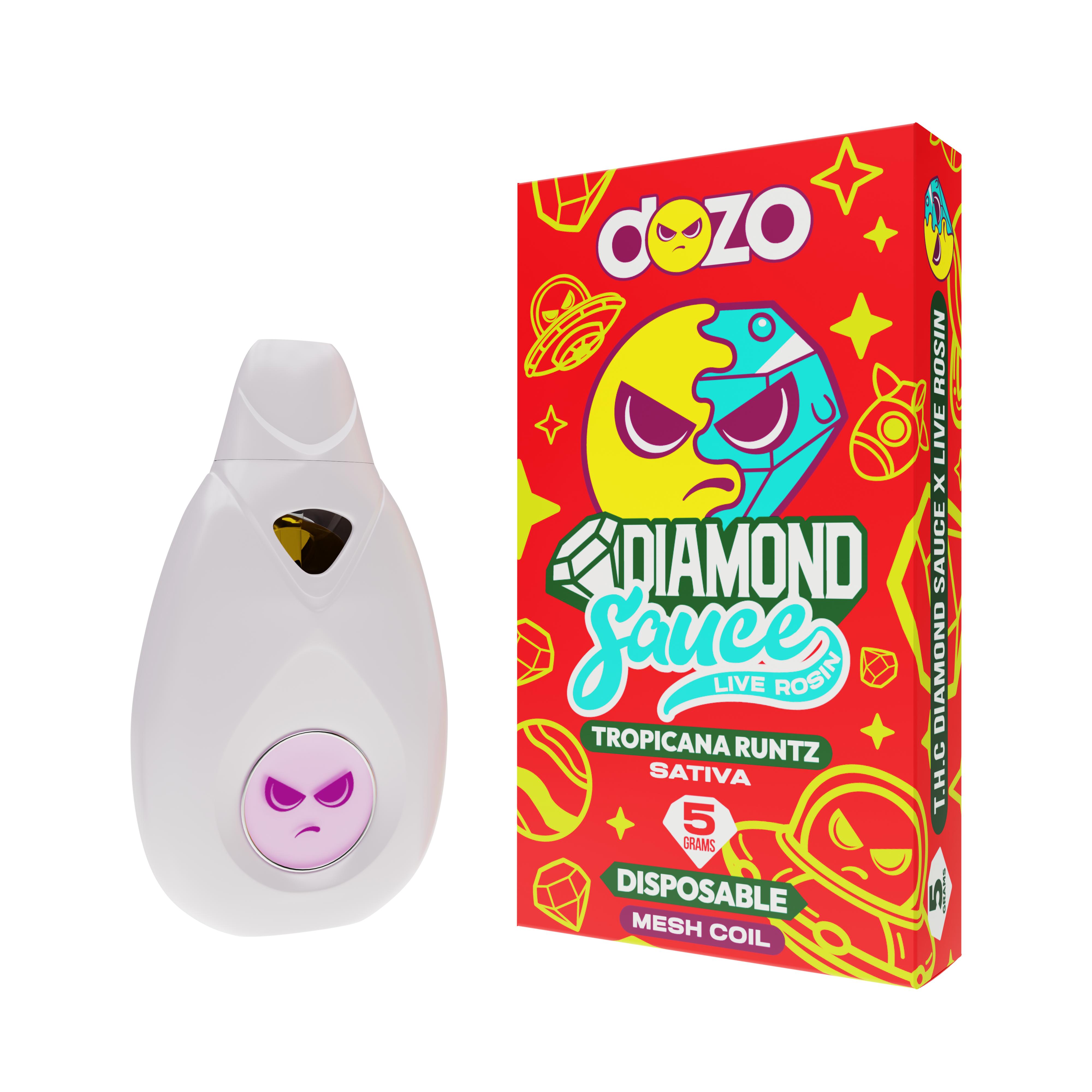 Dozo - 5g Diamond Sauce Live Rosin THCA Disposable (5ct. Display)