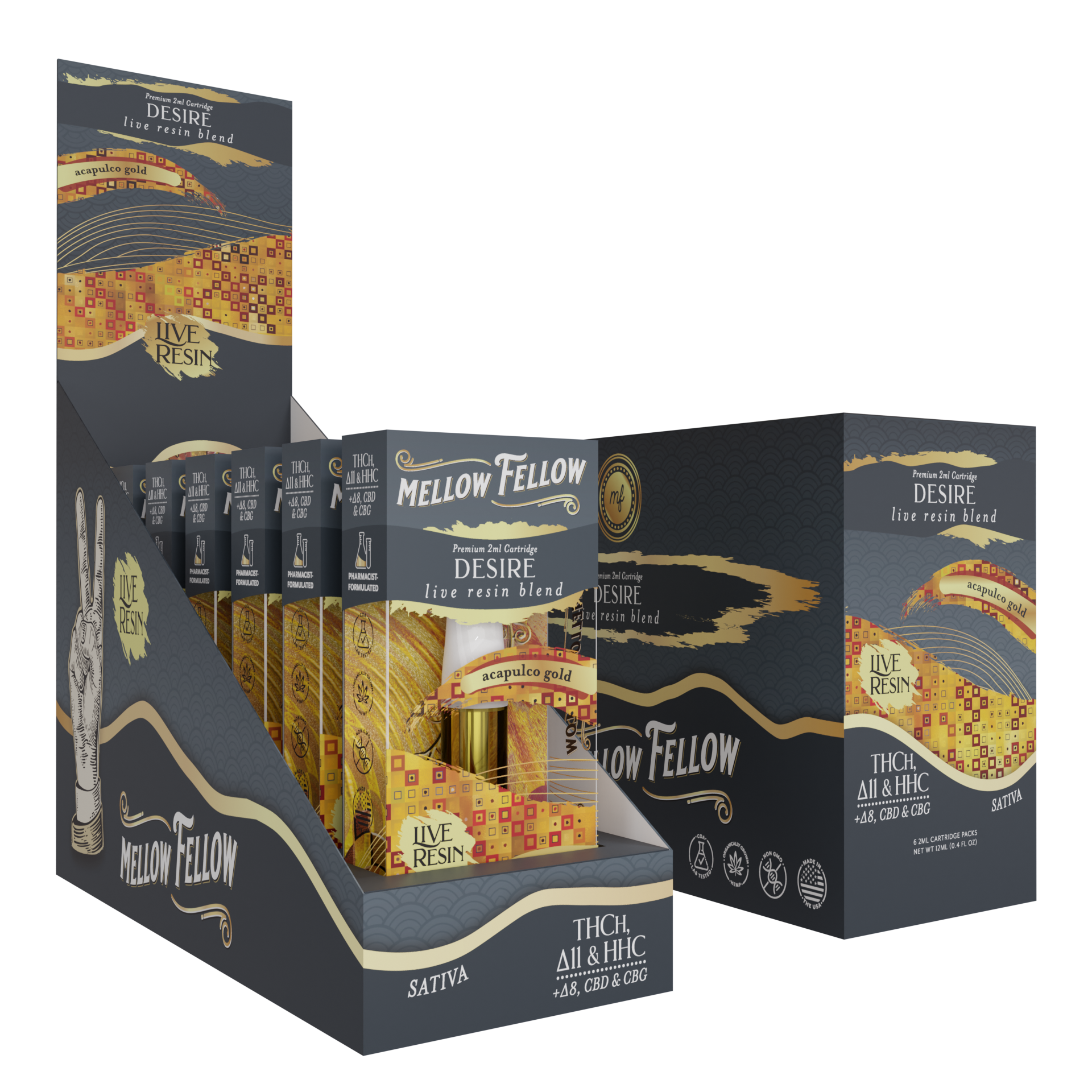 Live Resin Desire Blend (Acapulco Gold) 2ML Cartridge 6ct.