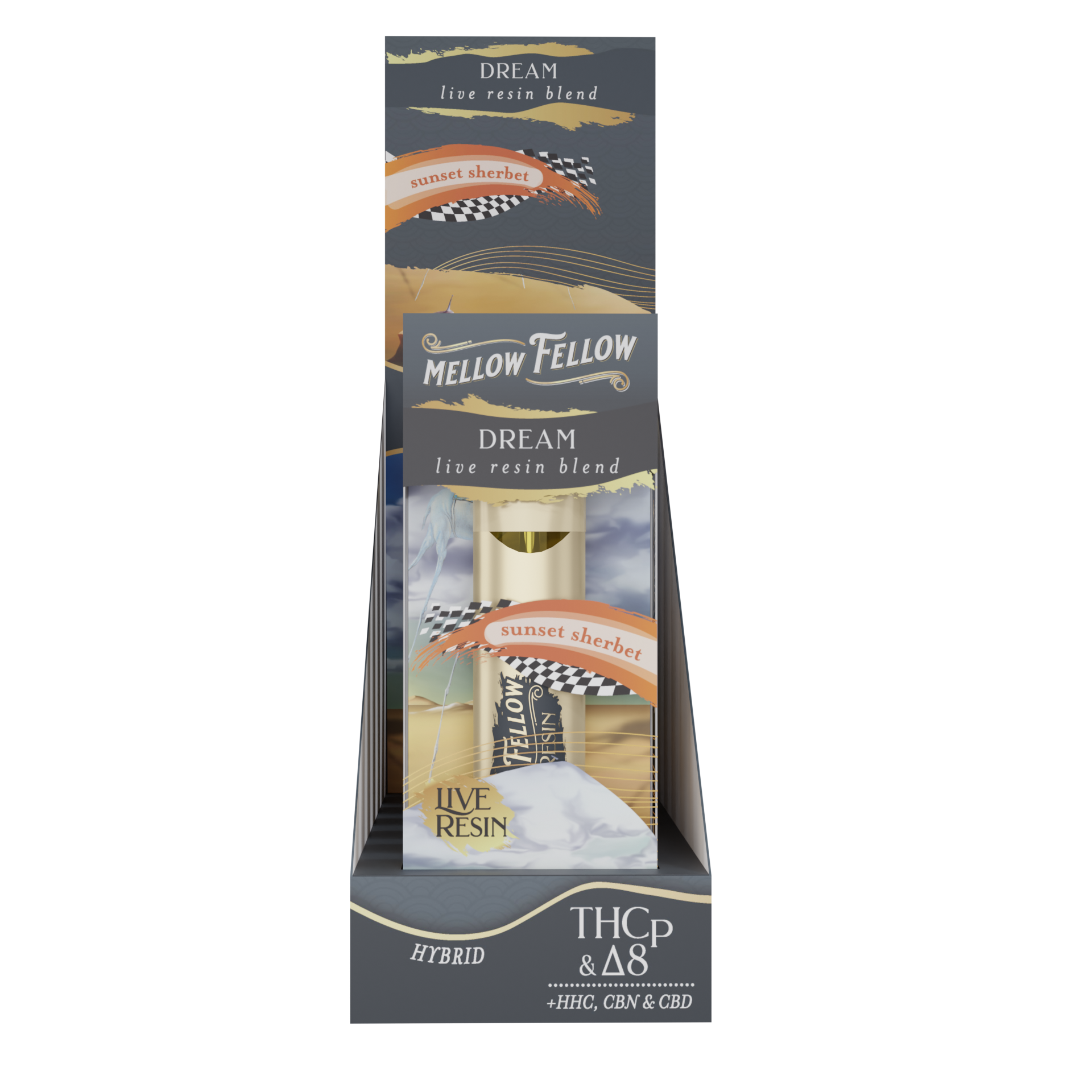 Live Resin Dream Blend 2ML Disposable Vape Sunset Sherbet 6ct.
