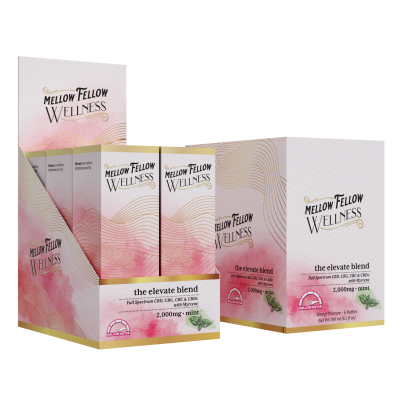 Mellow Fellow Wellness - 2000mg Elevate Blend Tinctures (CBD|CBG|CBC|CBDv) - Mint - 6ct Case