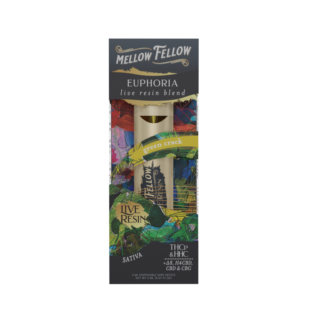 Live Resin Euphoria Blend 2ML Disposable Vape Green Crack 6ct.
