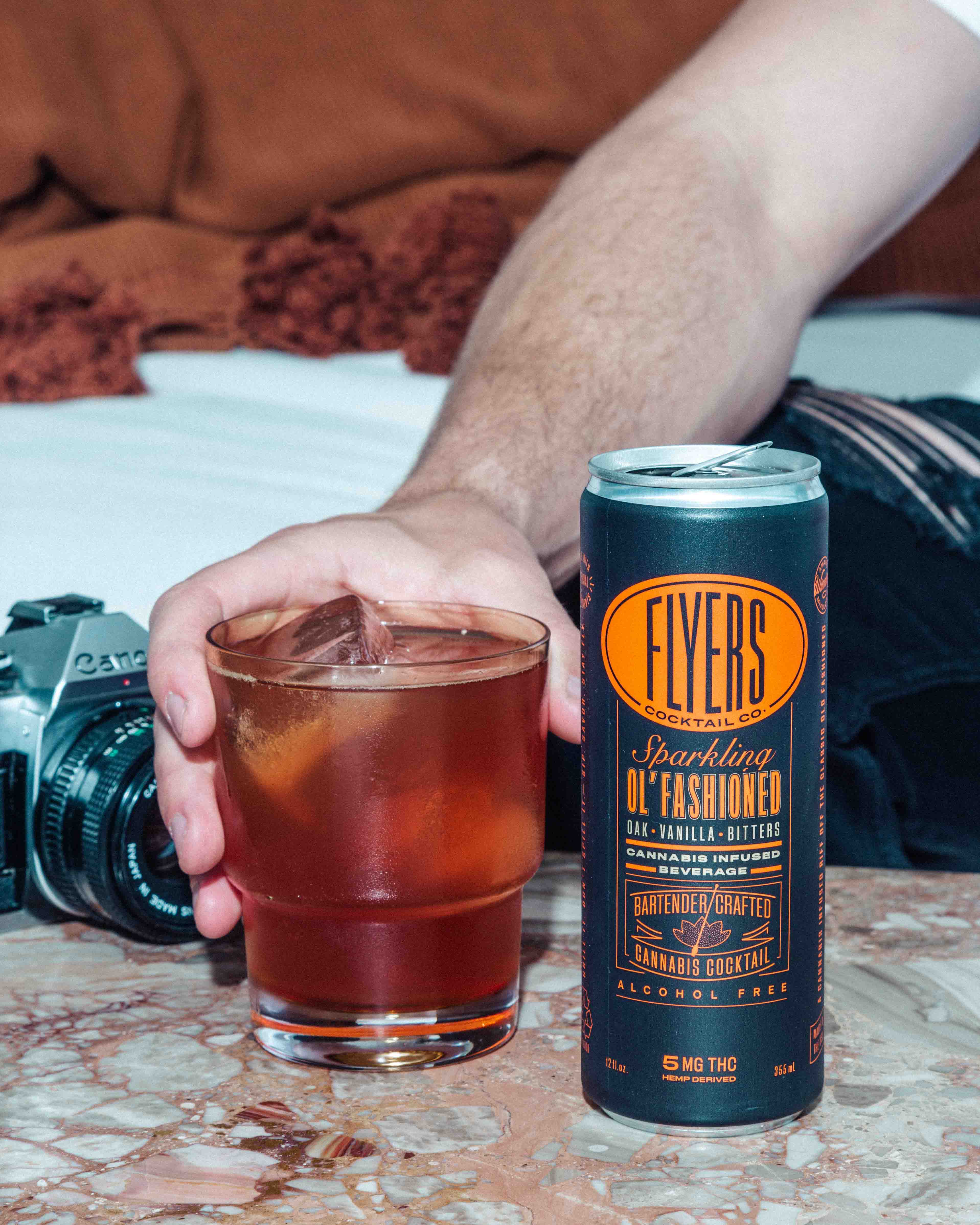Flyers Craft Cocktails - 12oz 5mg Delta-9 THC - Brooklyn Old Fashioned - 24ct Case