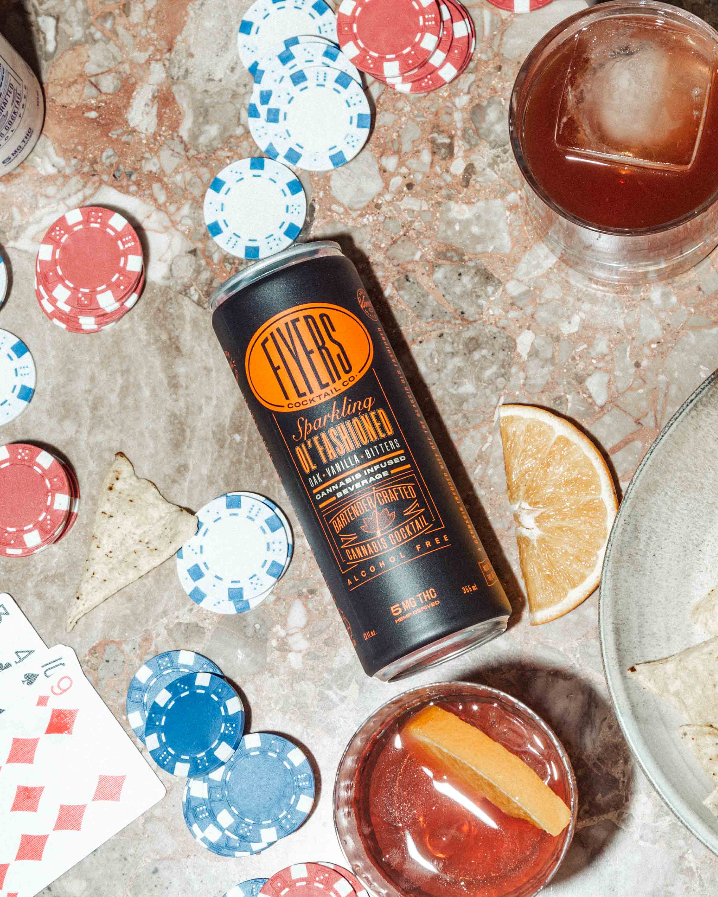 Flyers Craft Cocktails - 12oz 5mg Delta-9 THC - Brooklyn Old Fashioned - 24ct Case