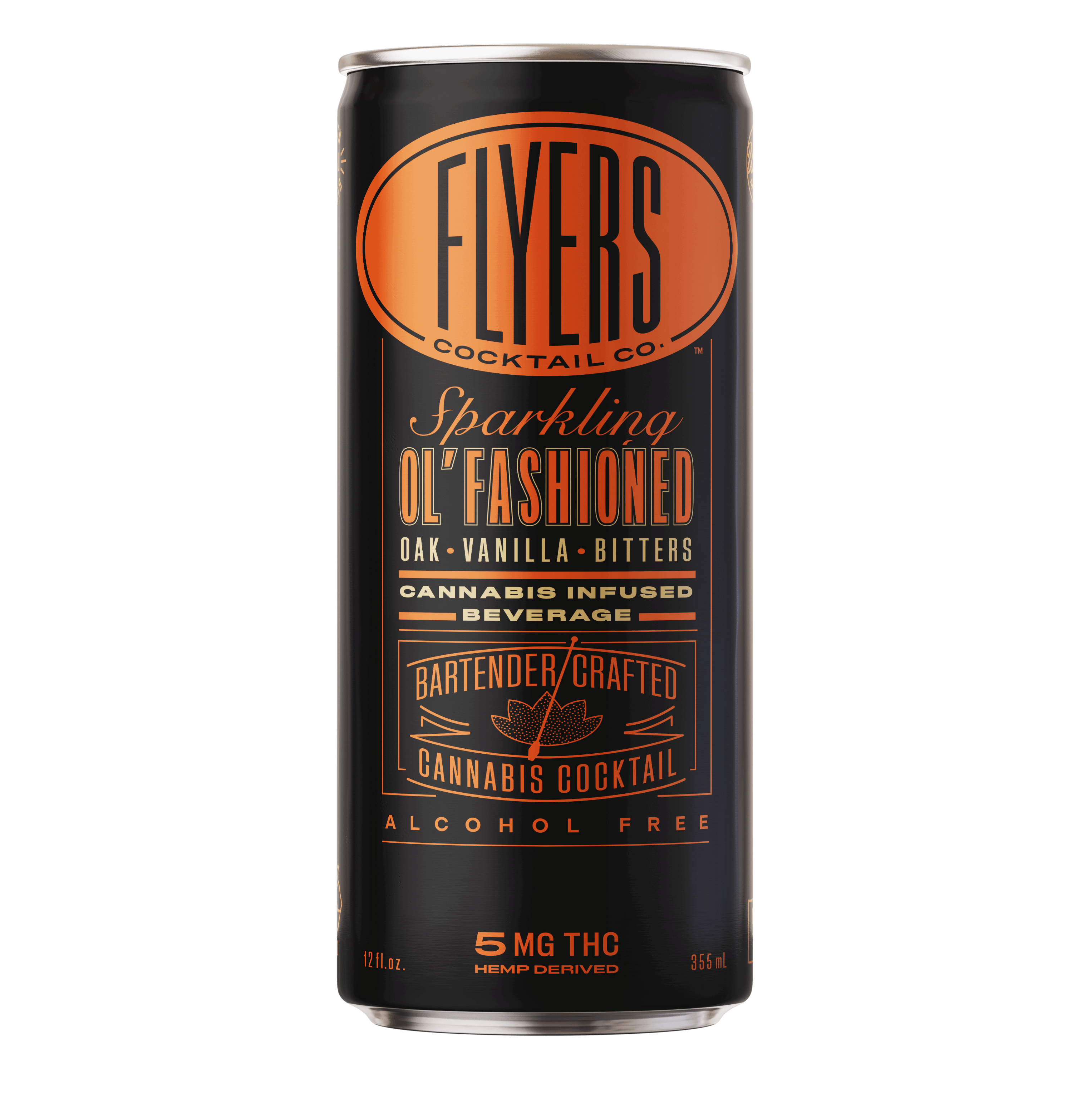 Flyers Craft Cocktails - 12oz 5mg Delta-9 THC - Brooklyn Old Fashioned - 24ct Case