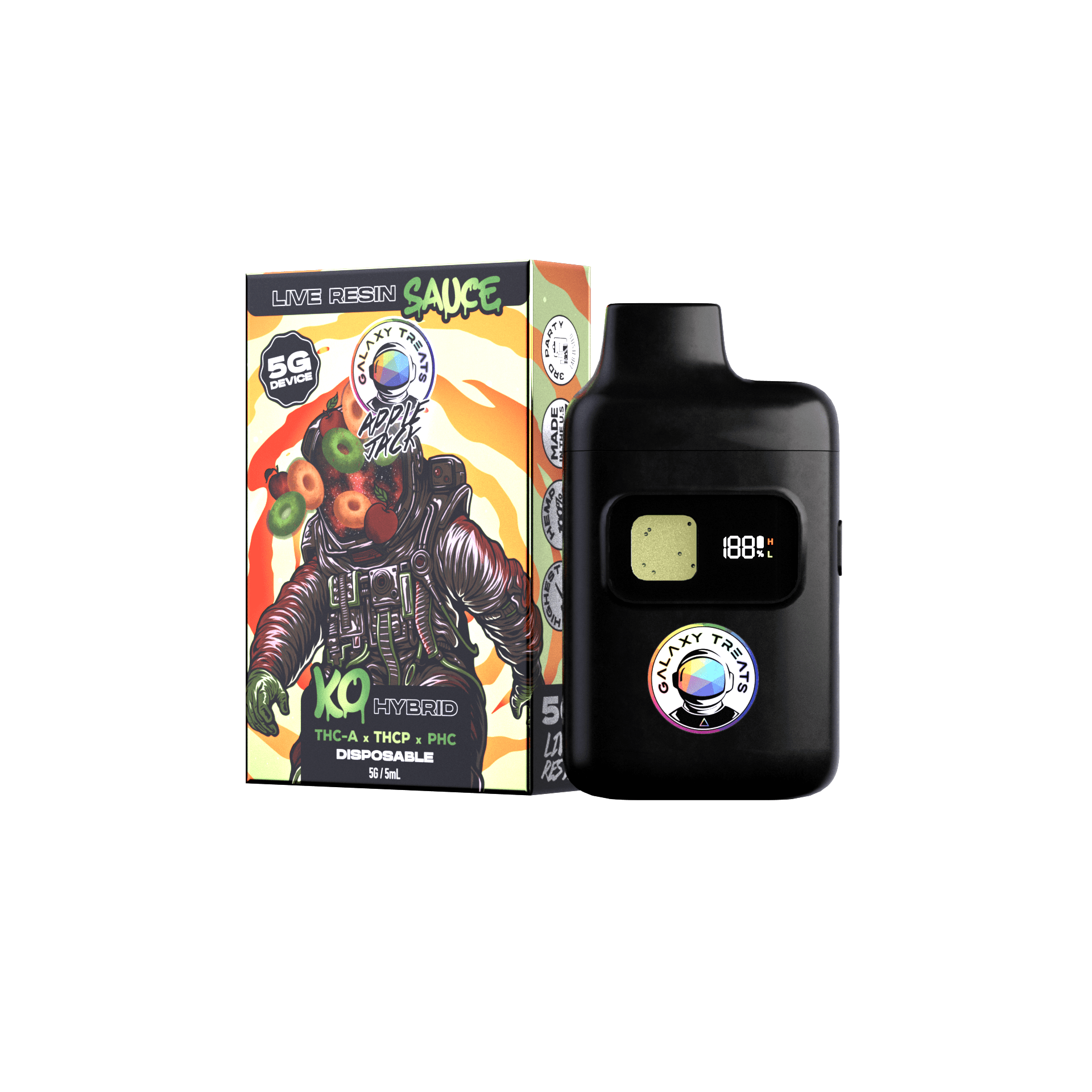 Galaxy Treats - 5g Live Resin Disposable - THCA | THCP | HCP - 5ct. Box