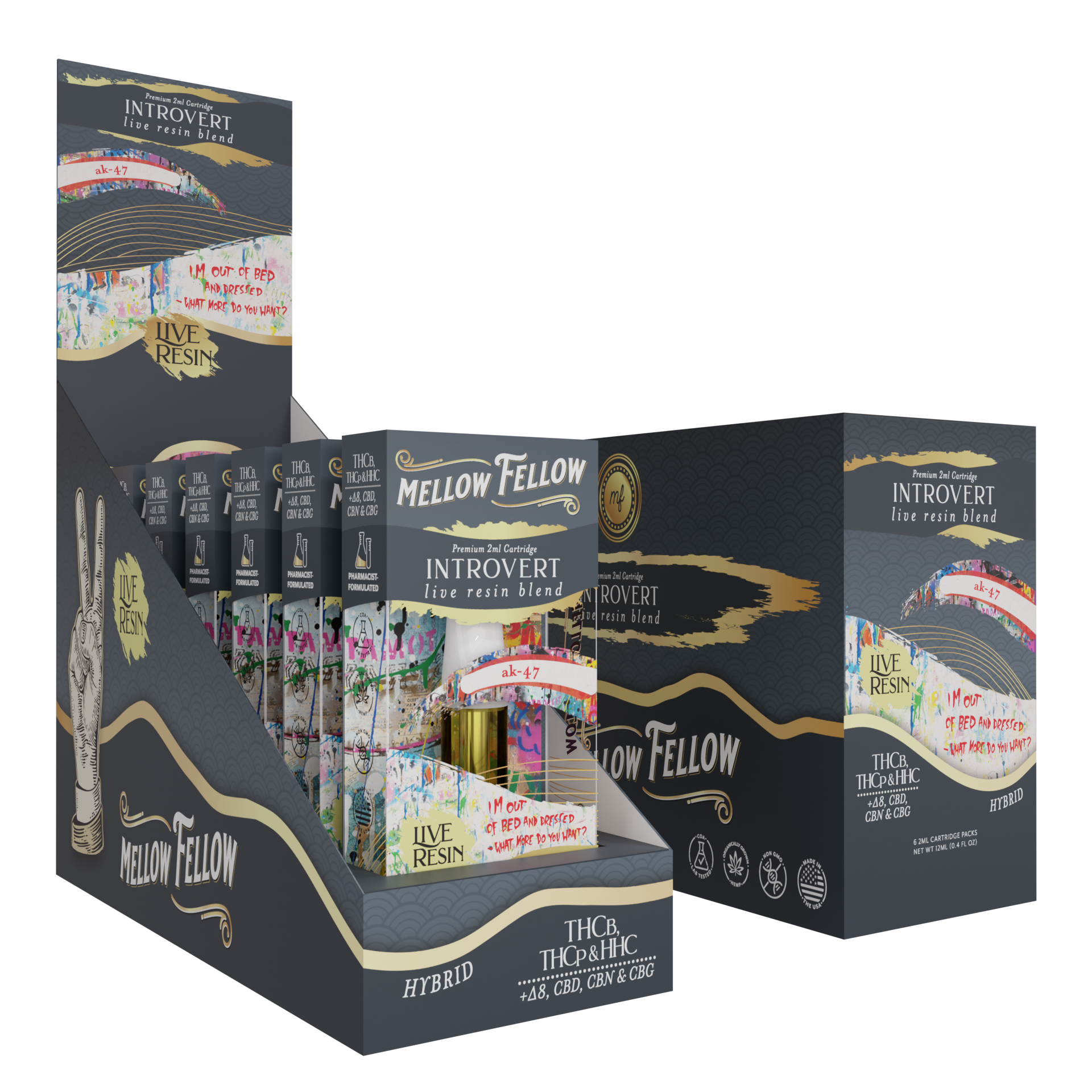 Live Resin Introvert Blend (AK47) 2ML Cartridge 6ct.