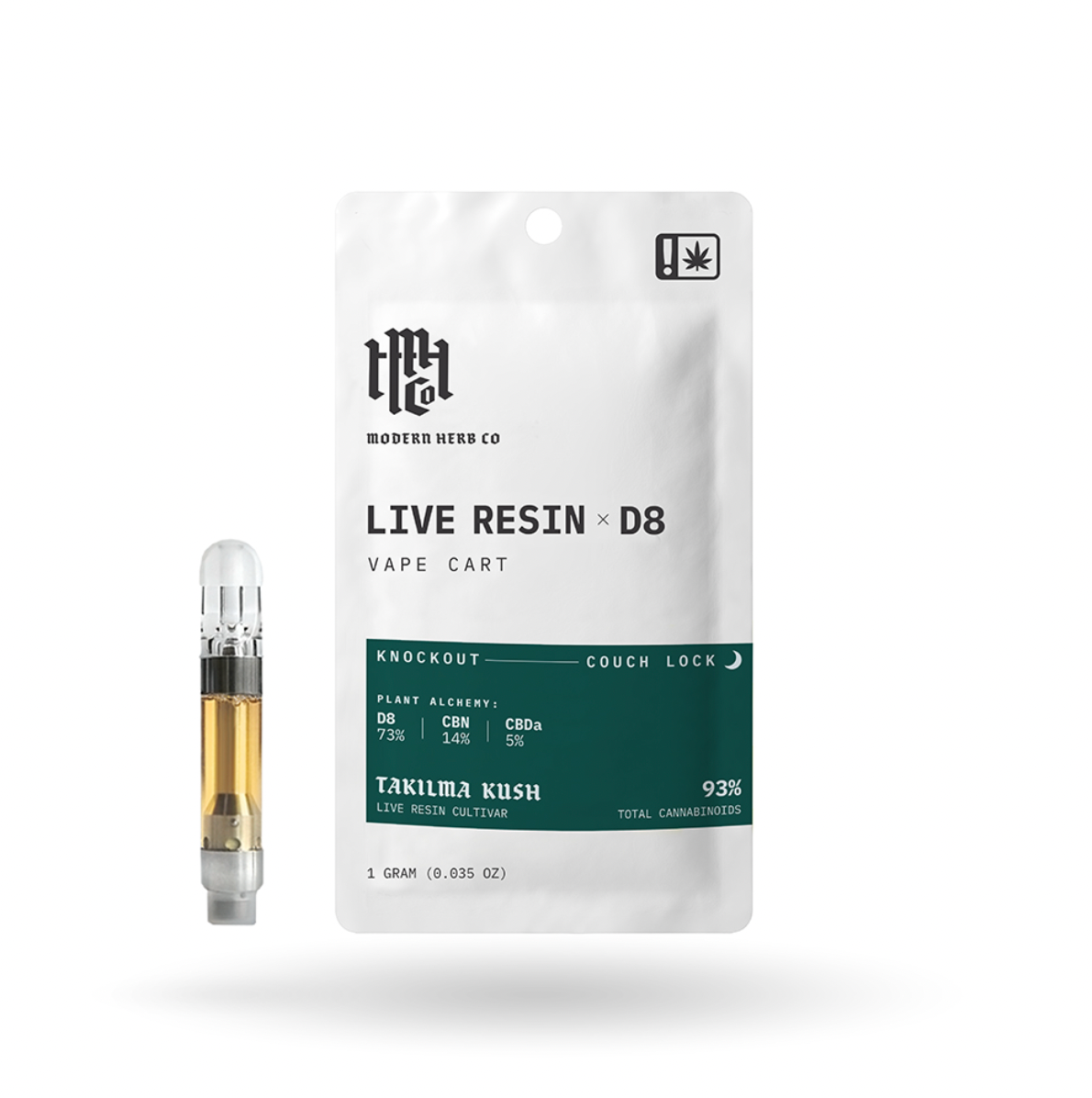 Modern Herb Co - 1g Live Resin D8 Cartridge (12ct Box)