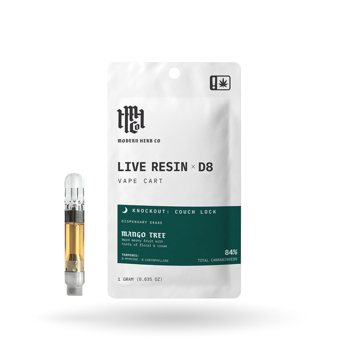 Modern Herb Co - 1g Live Resin D8 Cartridge (12ct Box)