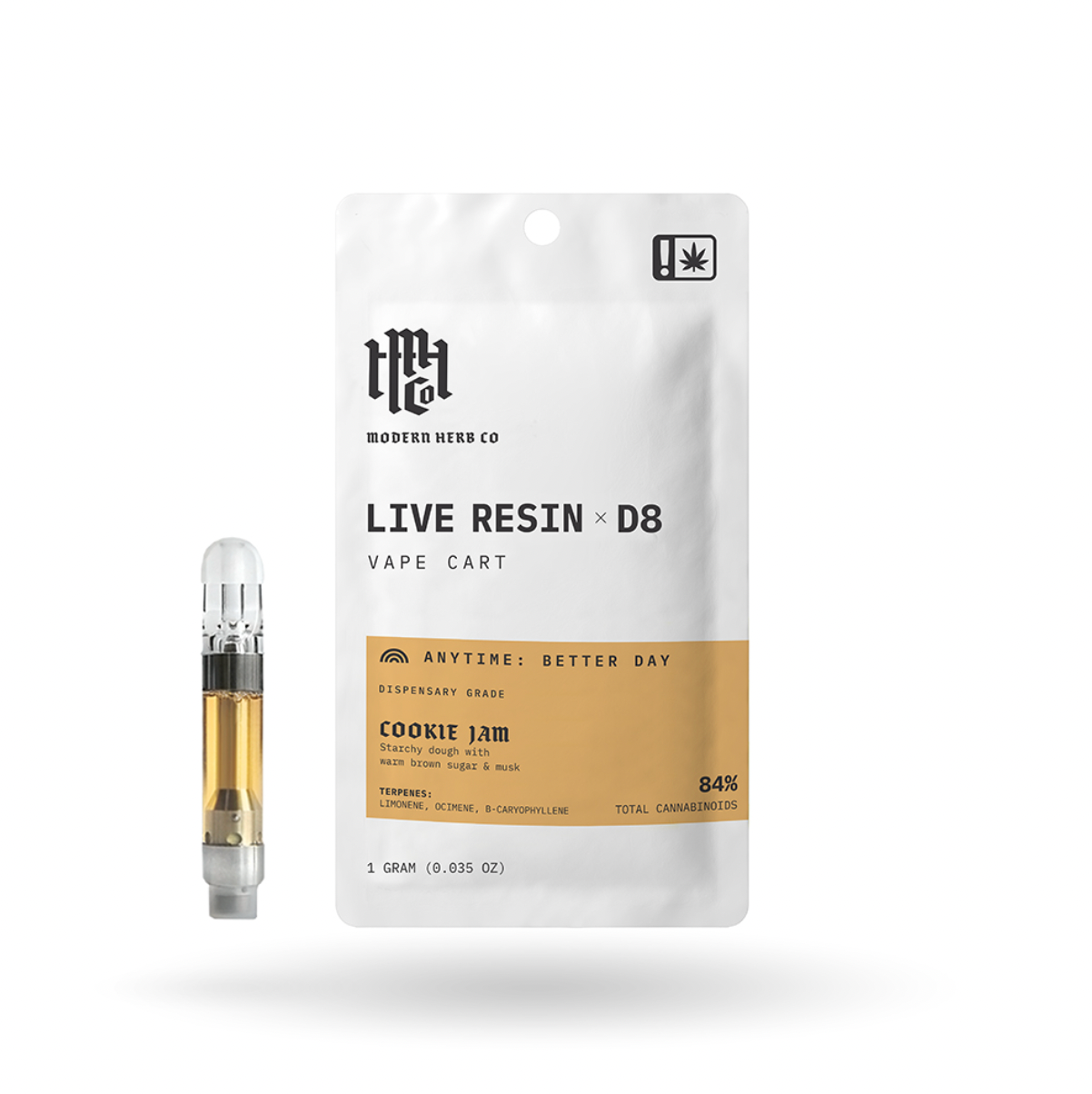 Modern Herb Co - 1g Live Resin D8 Cartridge (12ct Box)