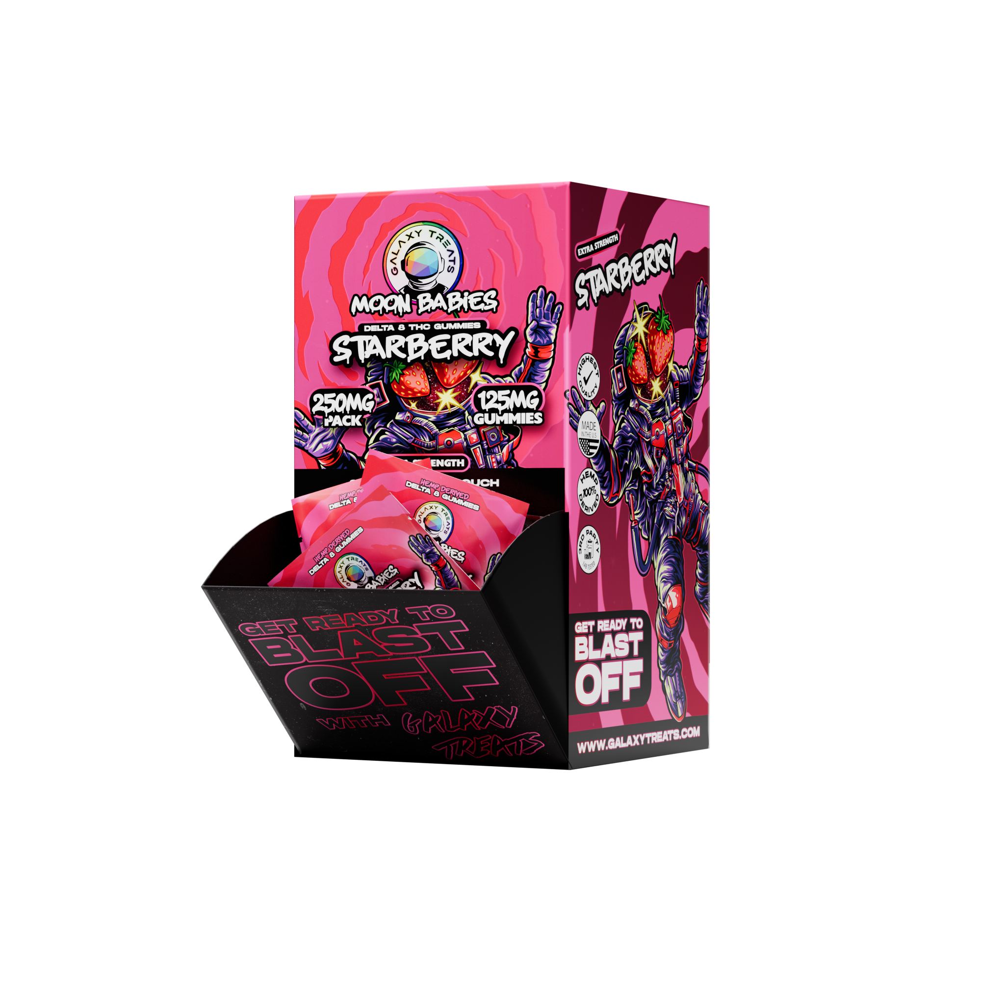 Galaxy Treats - EXTRA STRENGTH Delta-8 Moon Babies Gravity Feeder- 12,500mg (50ct.)