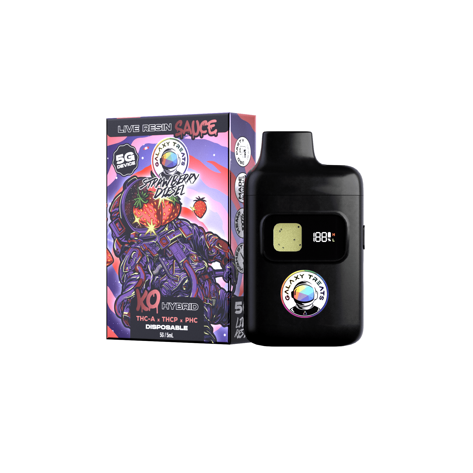 Galaxy Treats - 5g Live Resin Disposable - THCA | THCP | HCP - 5ct. Box