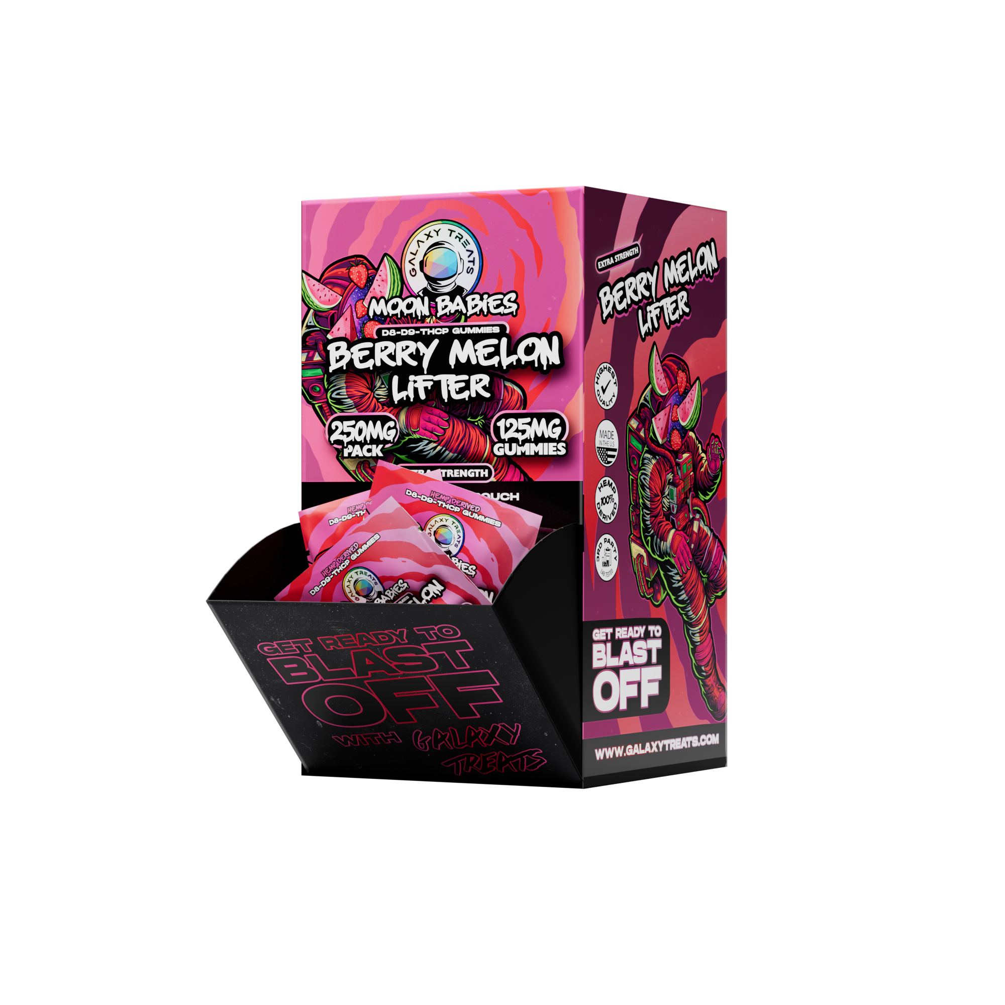 Galaxy Treats - EXTRA STRENGTH D8|D9|THCP Moon Babies Gravity Feeder - 12,500mg (50ct.)