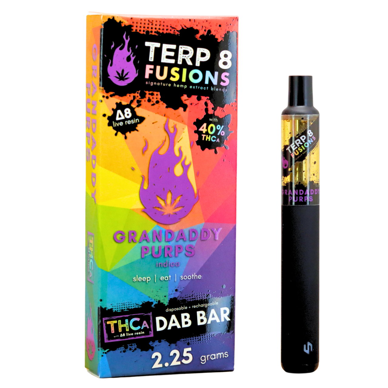 Terp 8 - 2.25g THCA + D8 Live Resin Disposable Dab Bar (6ct.)