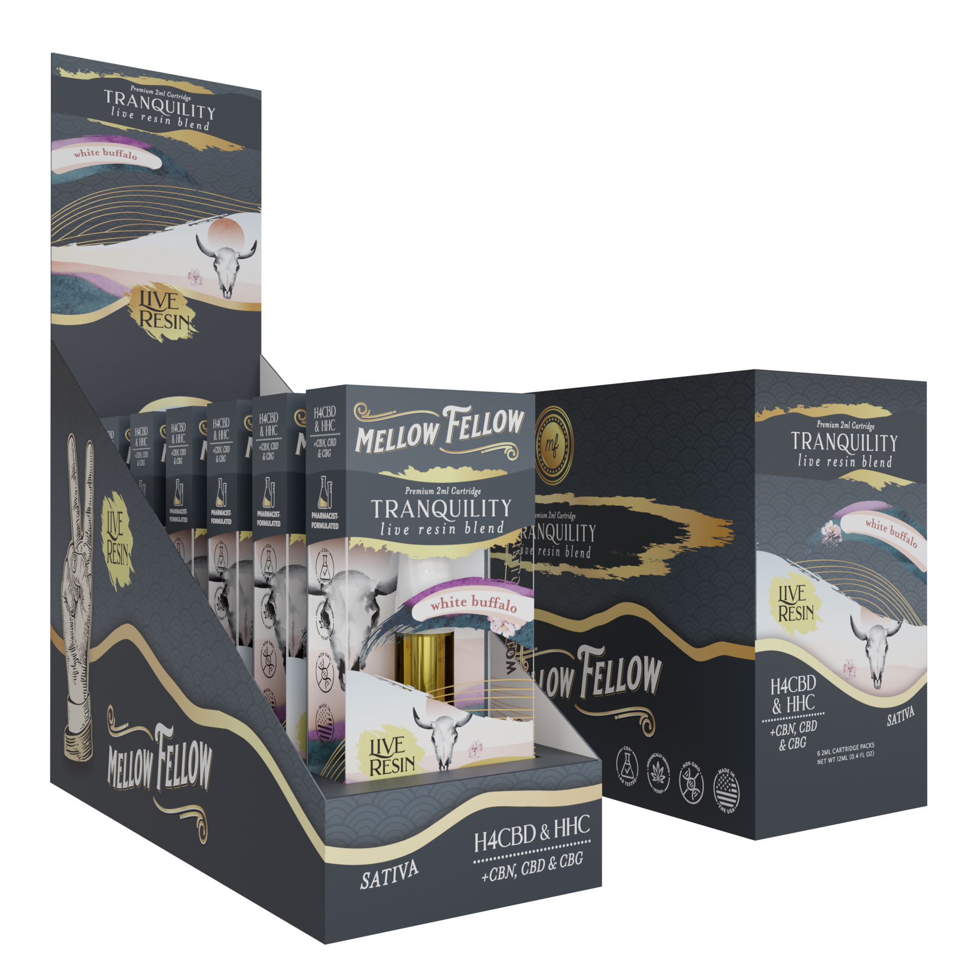 Live Resin Tranquility Blend (White Buffalo) 2ML Cartridge 6ct.