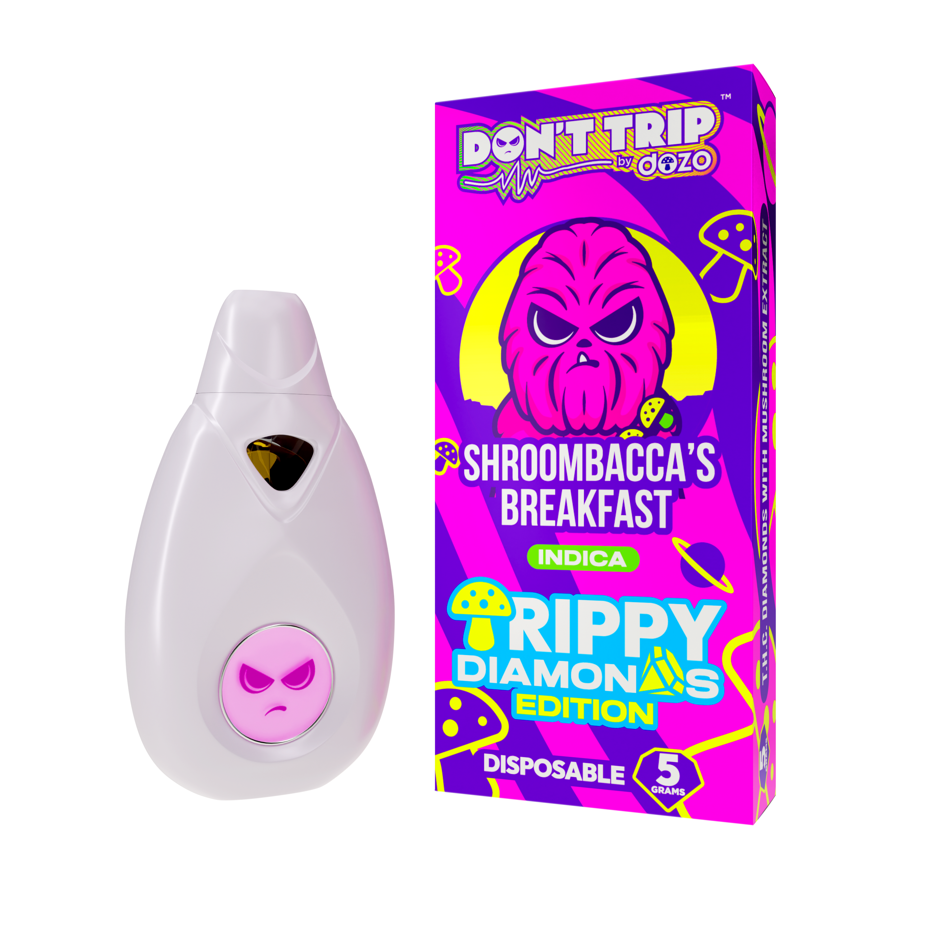 Don't Trip 5g Trippy Diamonds Disposables - THCA Diamond + Amanita Mushroom Extract - 5ct. Box