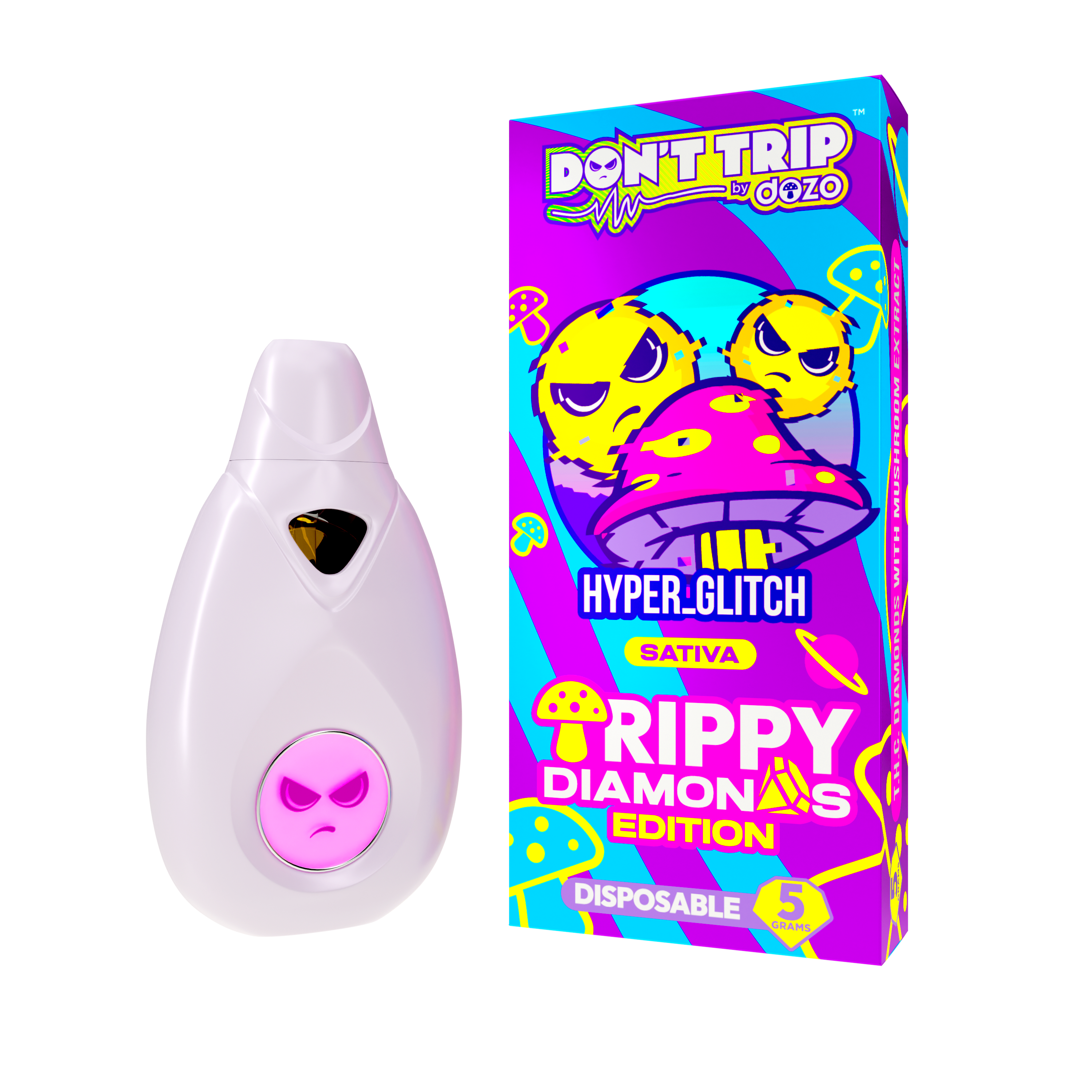 Don't Trip 5g Trippy Diamonds Disposables - THCA Diamond + Amanita Mushroom Extract - 5ct. Box