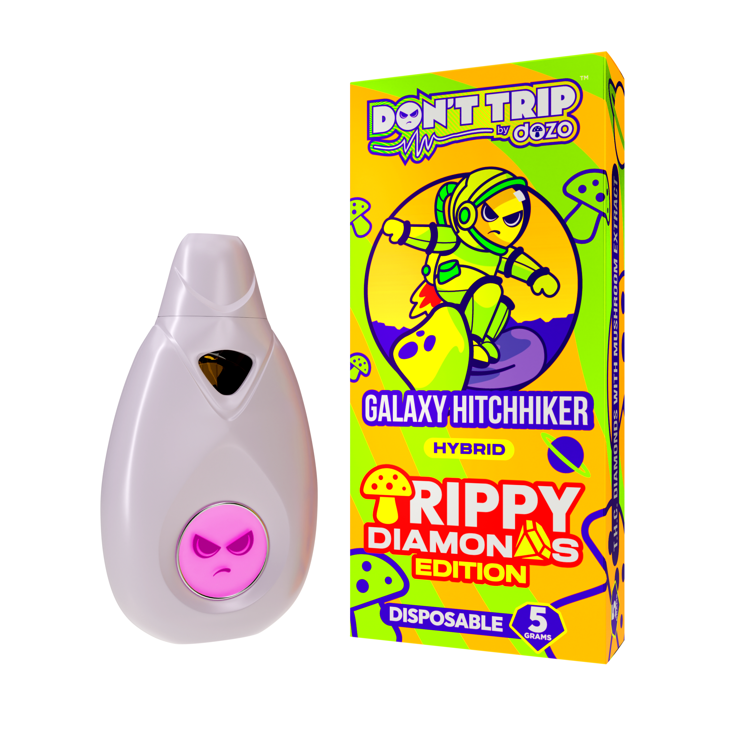 Don't Trip 5g Trippy Diamonds Disposables - THCA Diamond + Amanita Mushroom Extract - 5ct. Box