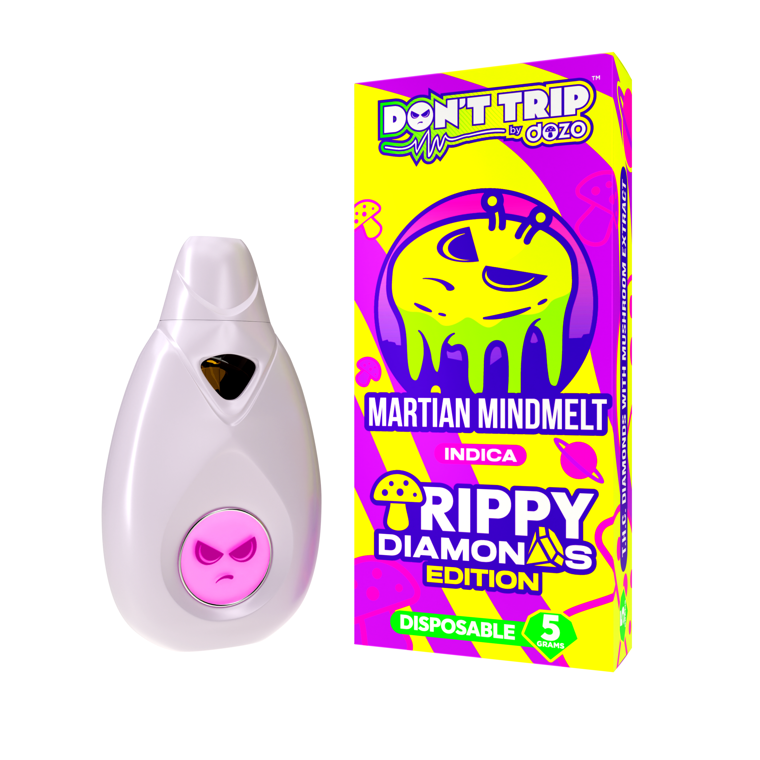 Don't Trip 5g Trippy Diamonds Disposables - THCA Diamond + Amanita Mushroom Extract - 5ct. Box