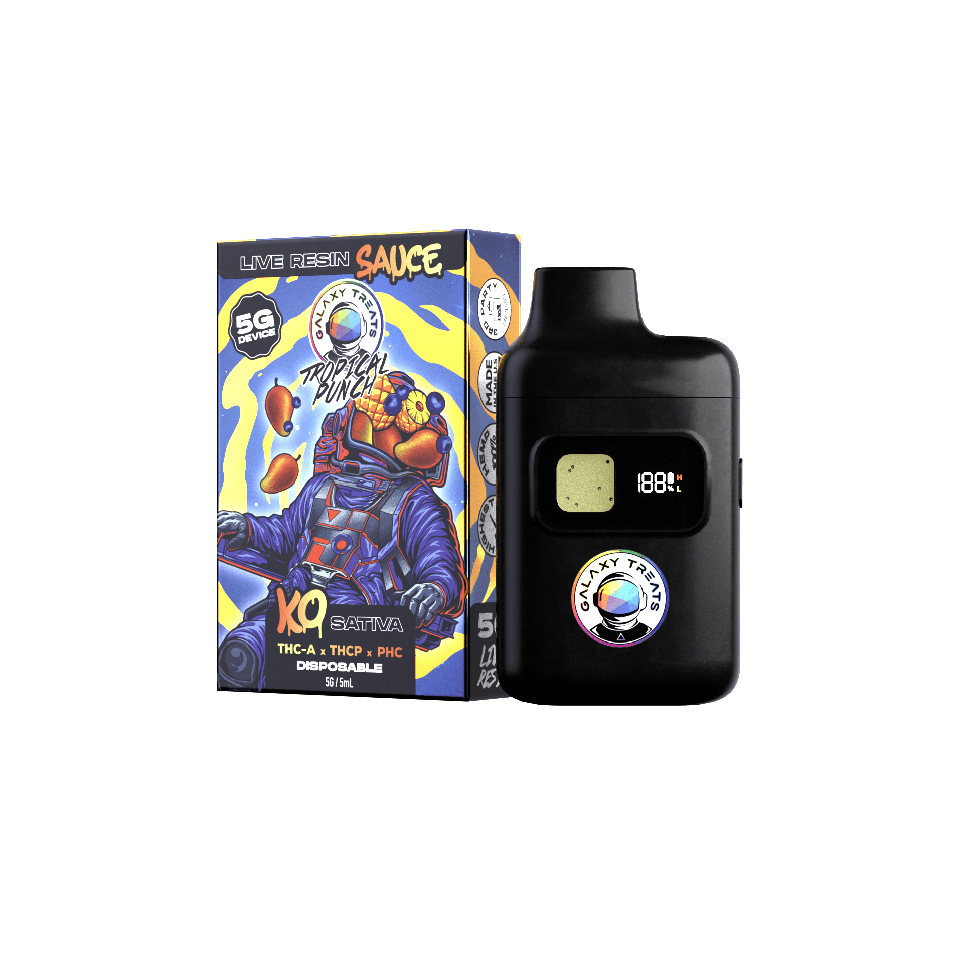 Galaxy Treats - 5g Live Resin Disposable - THCA | THCP | HCP - 5ct. Box