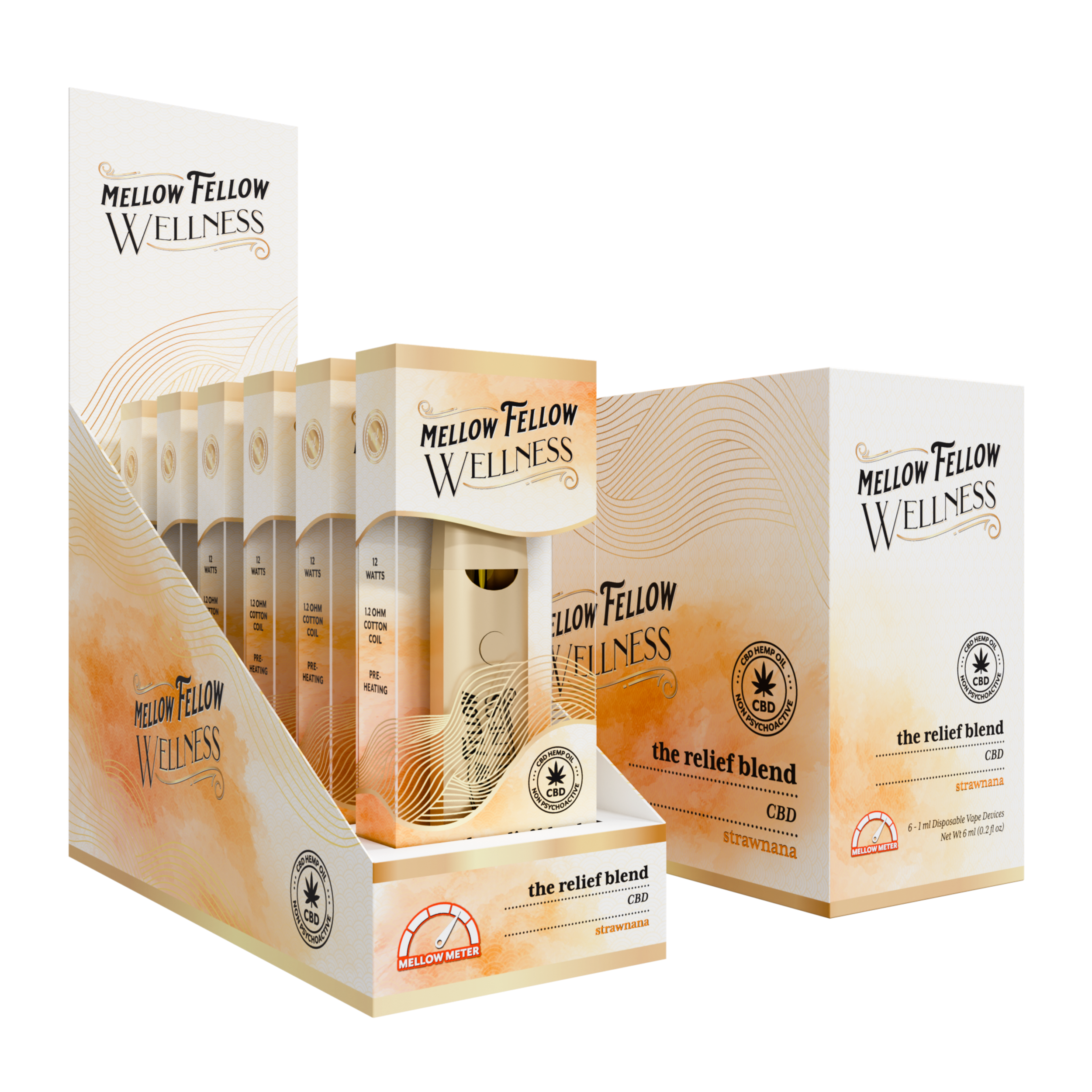 Mellow Fellow - 1g Wellness Blend Series Disposables (6ct Box)
