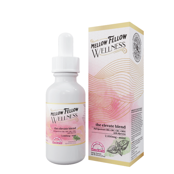 Mellow Fellow Wellness - 2000mg Elevate Blend Tinctures (CBD|CBG|CBC|CBDv) - Mint - 6ct Case