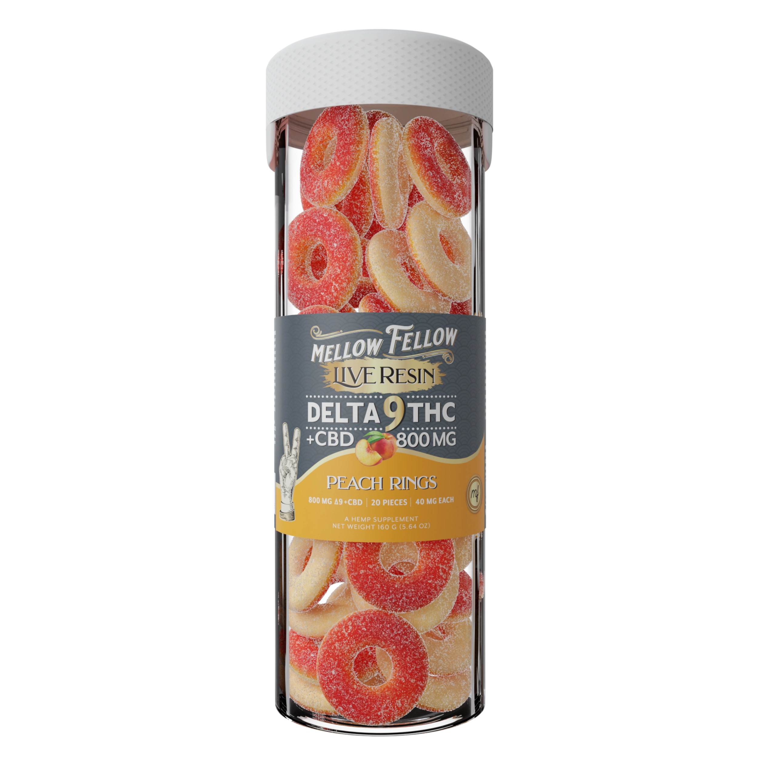 Mellow Fellow - 20ct. 800mg D9 Gummy Ring Jars (6ct Box)