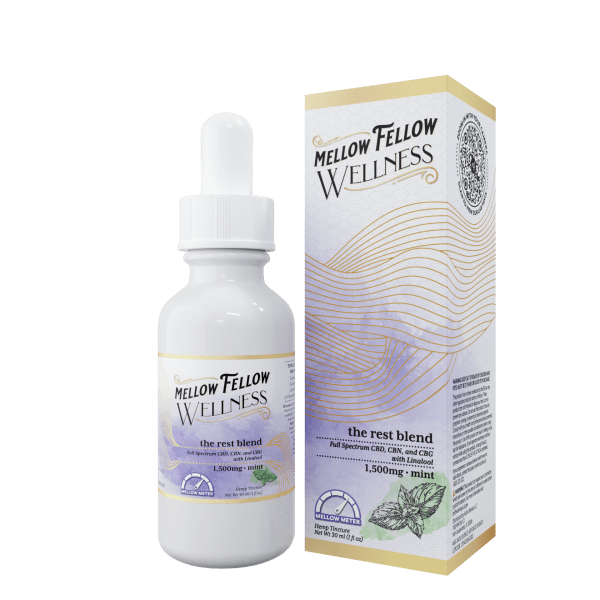 Mellow Fellow Wellness - 1500mg Rest Blend Tinctures (CBD|CBN|CBD) - Mint - 6ct Case