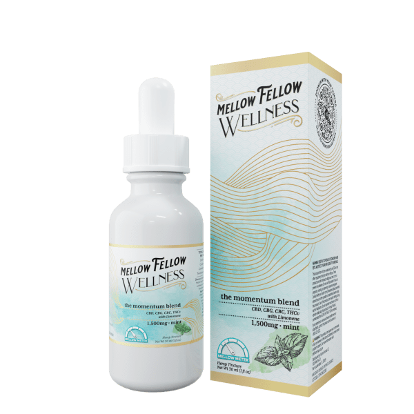 Mellow Fellow Wellness - 1500mg Momentum Blend Tinctures (CBD|CBG|THCv|CBC) - Mint - 6ct Case