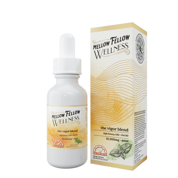 Mellow Fellow Wellness - 10,000mg Vigor Blend Tinctures (CBD|H4CBD) - Mint - 6ct Case