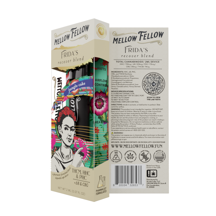 2ml Artist Blends Disposable - Frida's Recover Blend (Jungle Cake) - THCm, HHC, PHC, D8, CBG