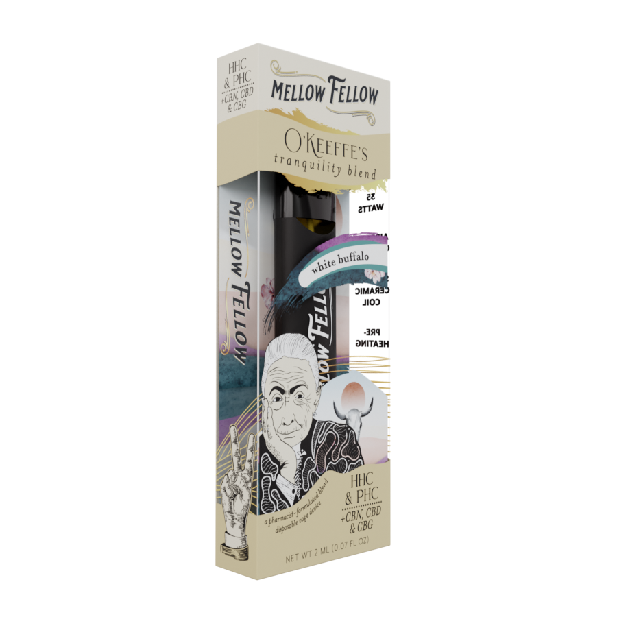 2ml Artist Blends Disposable - O’Keeffe’s Tranquility Blend (White Buffalo) - HHC, PHC, CBN, CBD, CBG