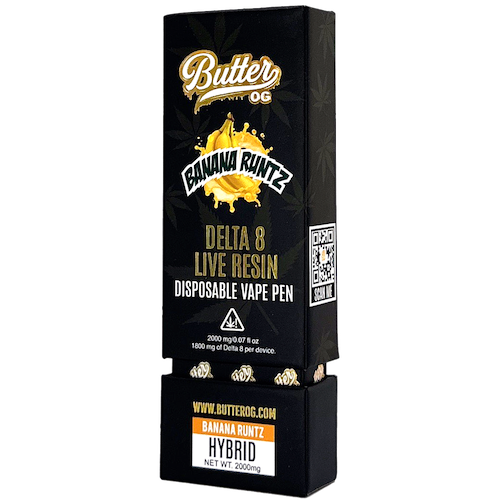 Butter OG - 2g Live Resin Delta 8 Disposables (5ct)