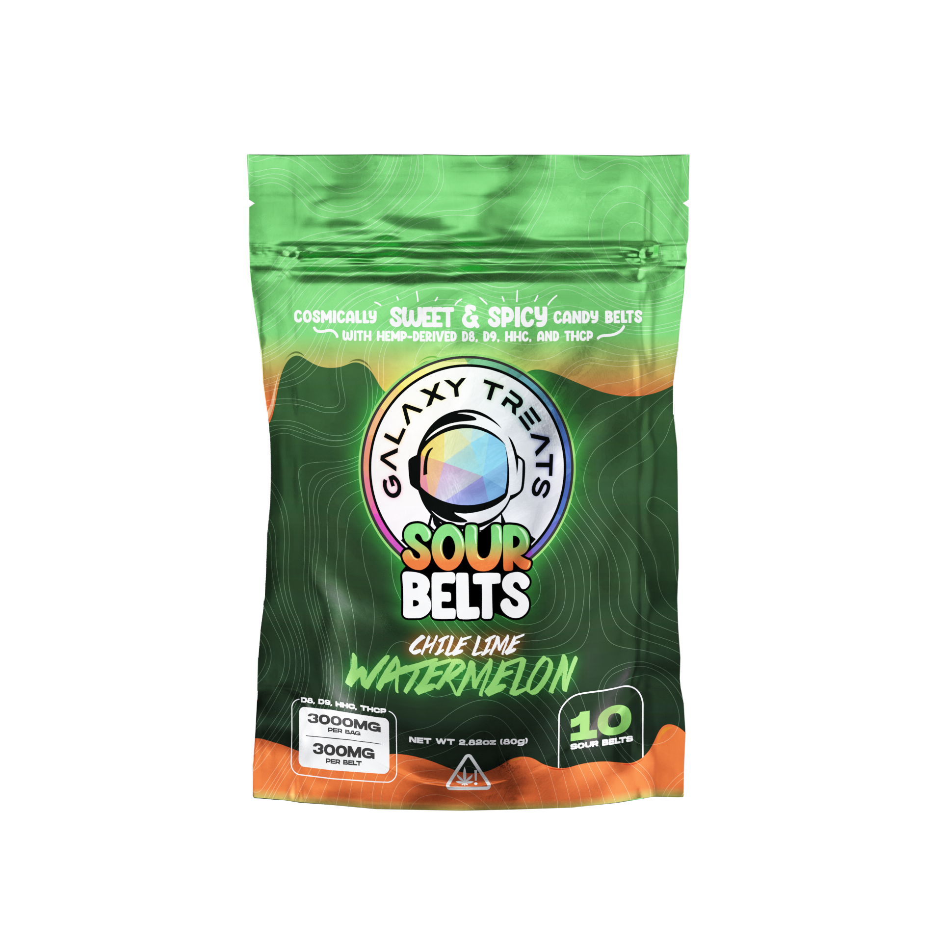 Galaxy Treats - 10ct. Sour Belts - D8 | D9 | HHC | THCP - 3,000mg